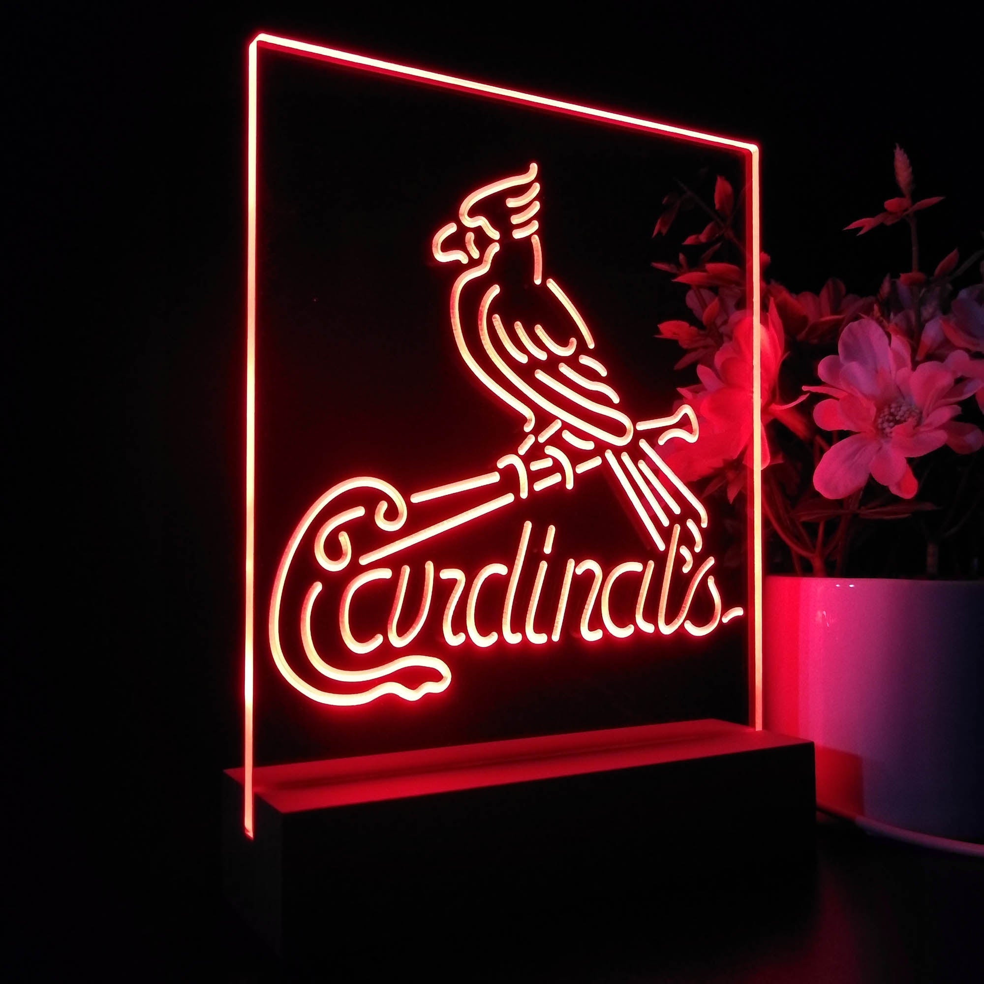 Queen Sense 10 Vivid St Louis's Sports Team Cardinal LED Sign Light Lamp  Super Bright Neon Wall Decor 110SLCRNLED