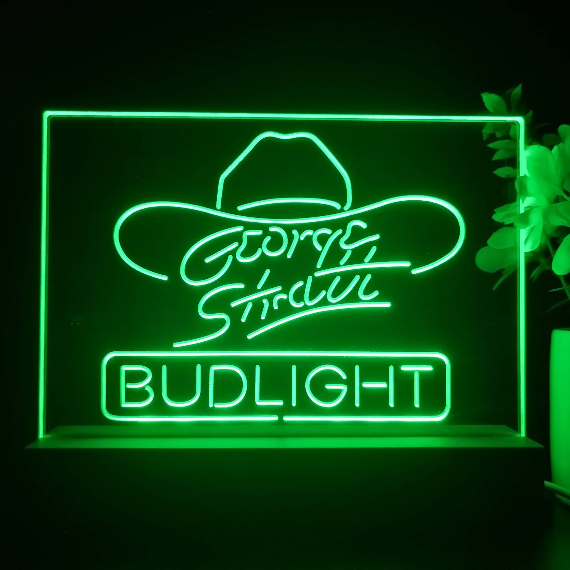 Bud Light Cowboys Hat 3D Illusion Night Light Desk Lamp