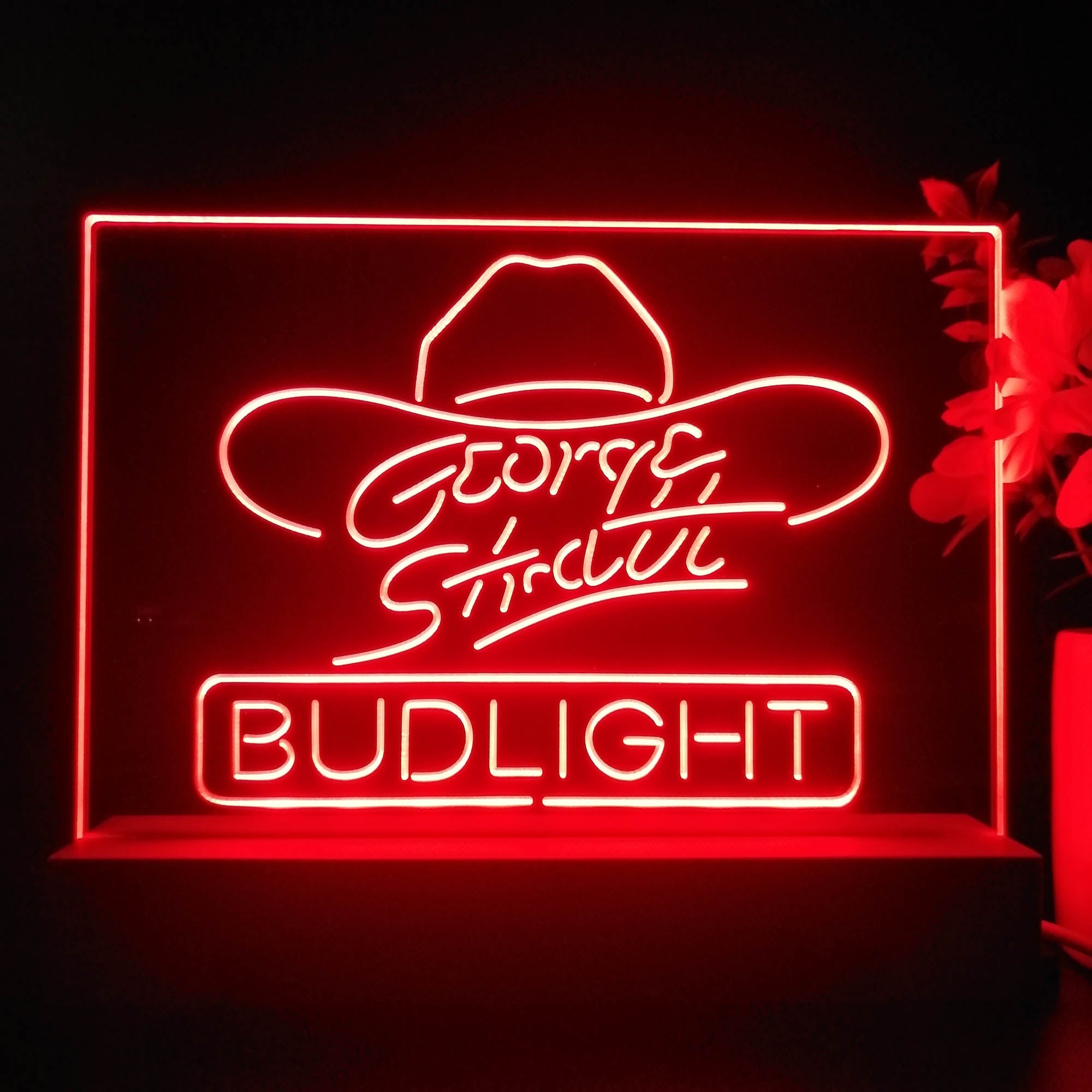 Bud Light Cowboys Hat 3D Illusion Night Light Desk Lamp