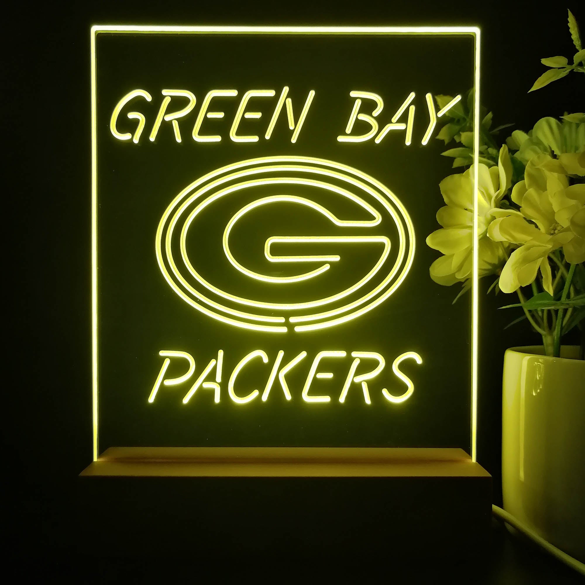Green Bay Packers Neon Sign Table Top Lamp