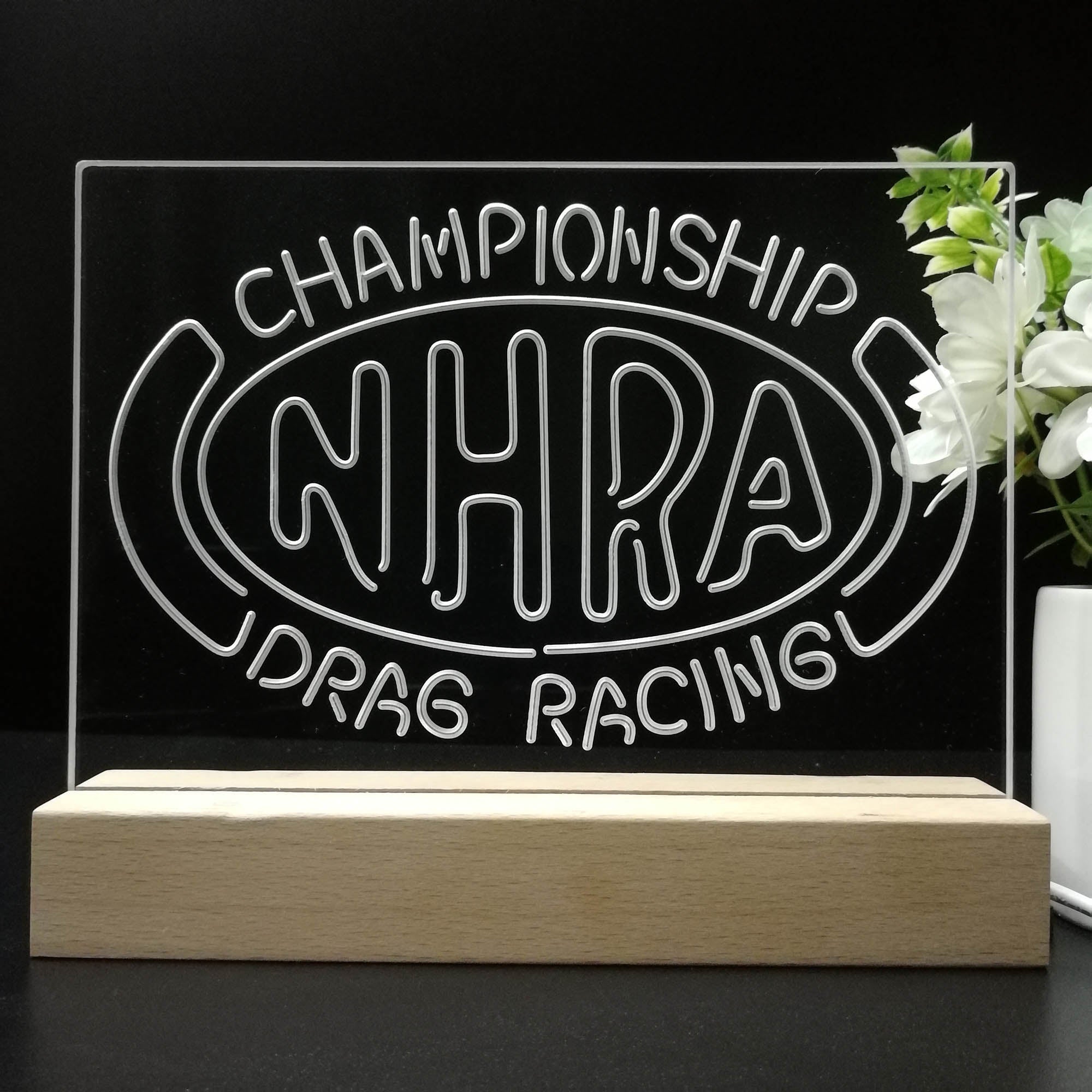 NHRA Drag Racing 3D Illusion Night Light Desk Lamp