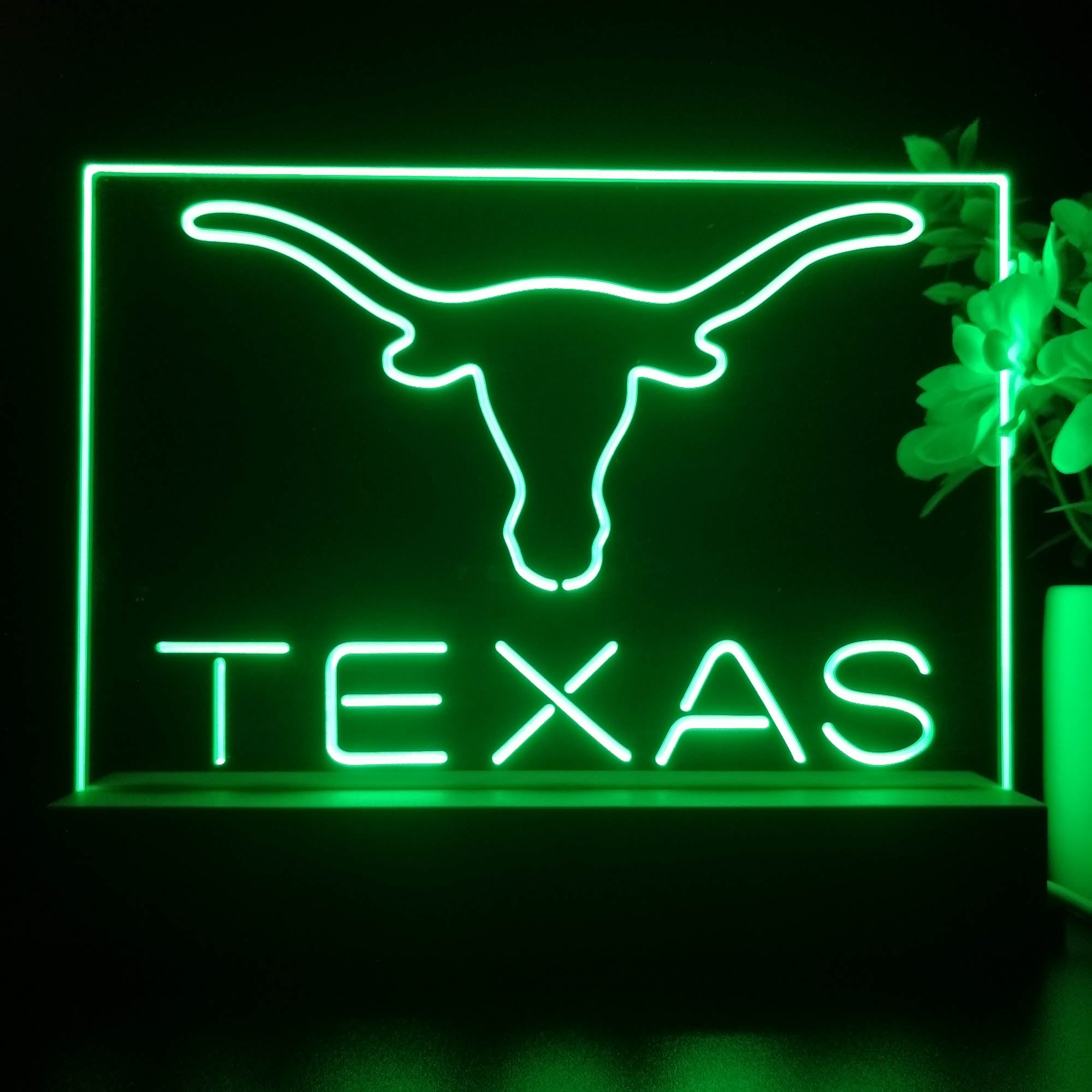 Texas Longhorns 3D Illusion Night Light Desk Lamp