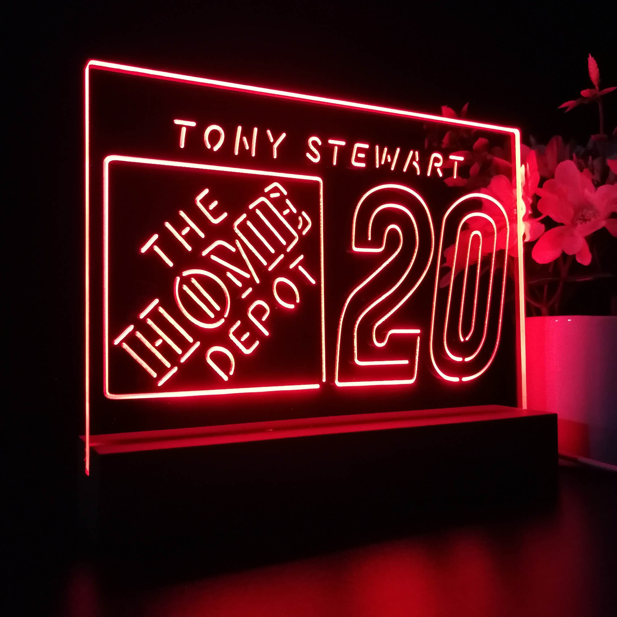 Tony Stewart #20 Racing 3D Illusion Night Light Desk Lamp