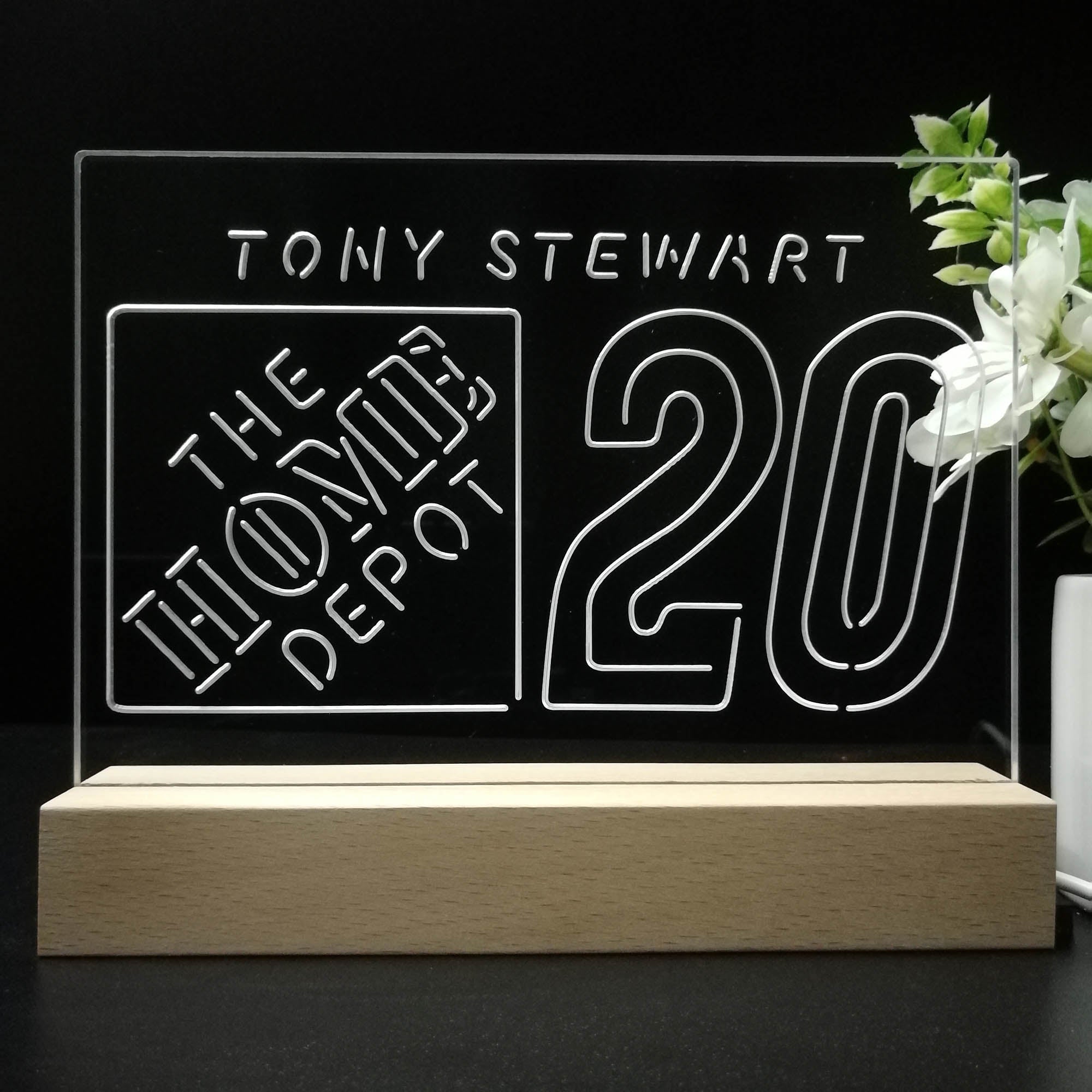 Tony Stewart #20 Racing 3D Illusion Night Light Desk Lamp