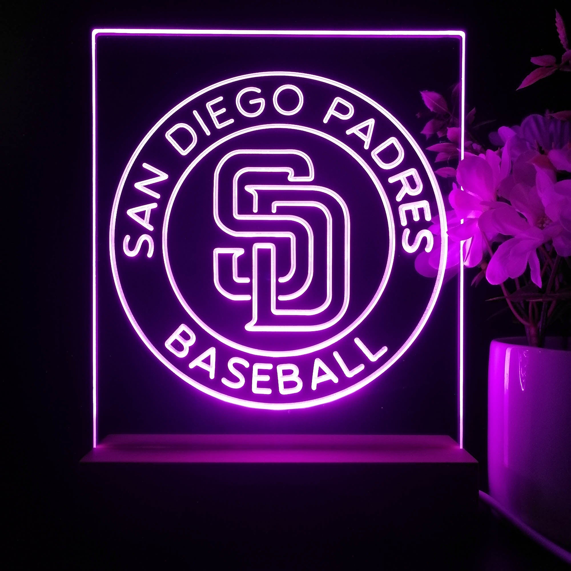 San Diego Padres Neon Sign Table Top Lamp