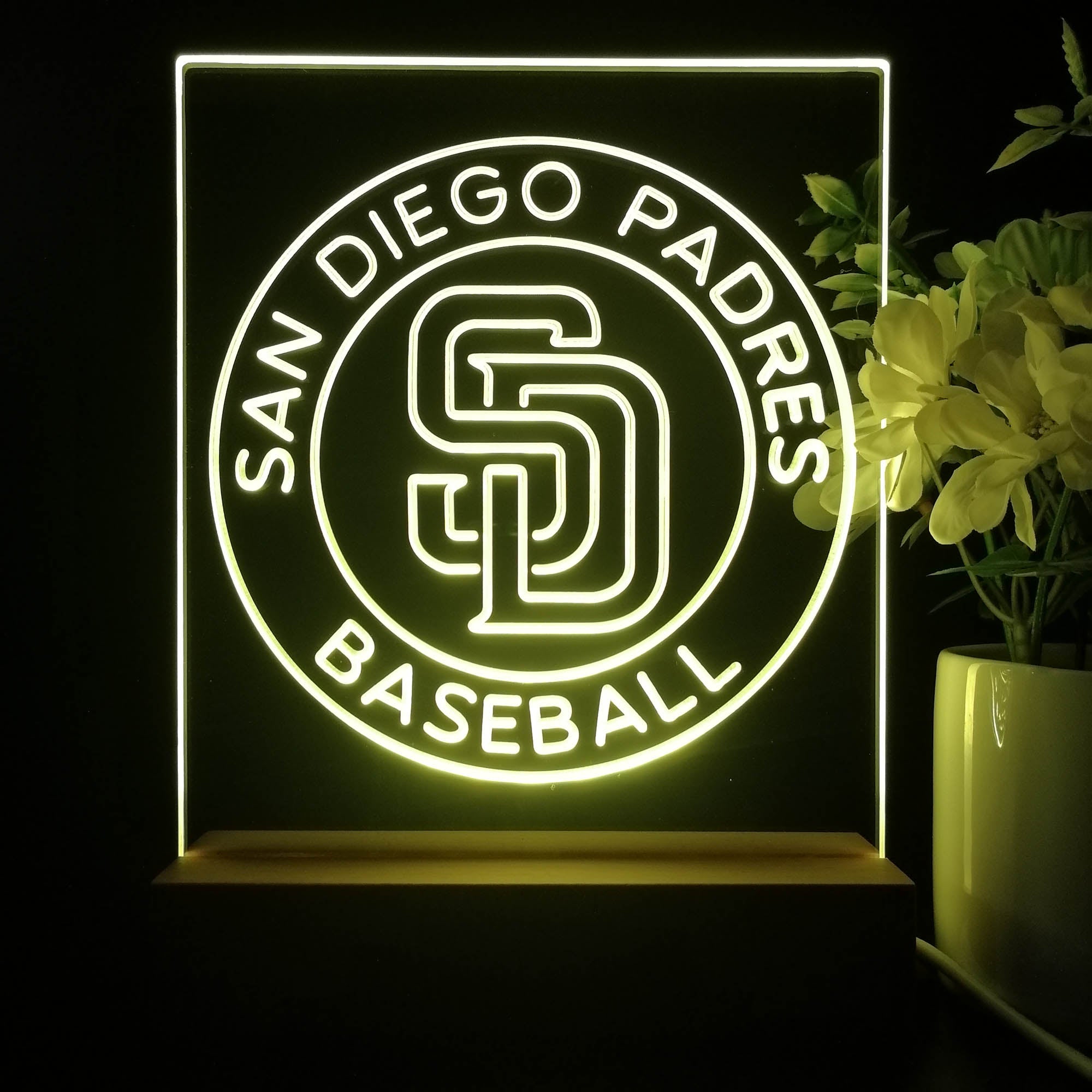 San Diego Padres Neon Sign Table Top Lamp