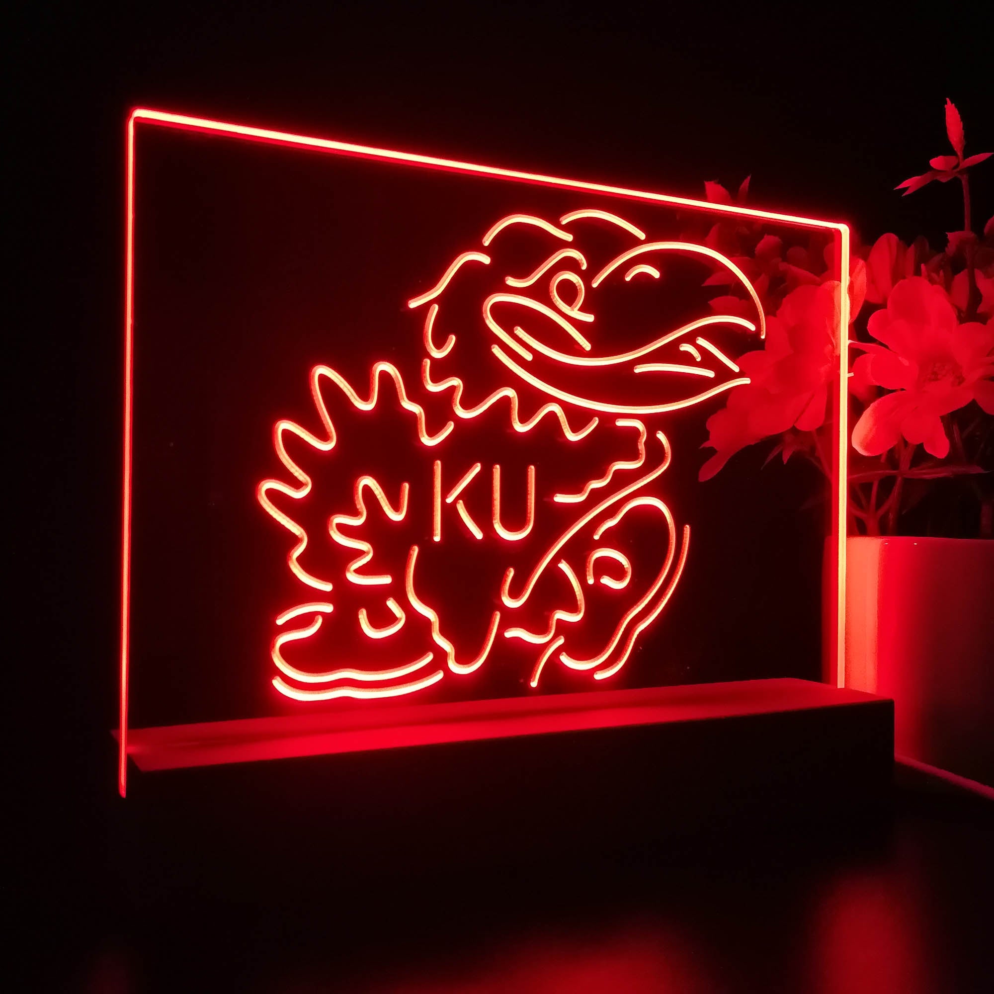 Kansas Jayhawks KU 3D Illusion Night Light Desk Lamp