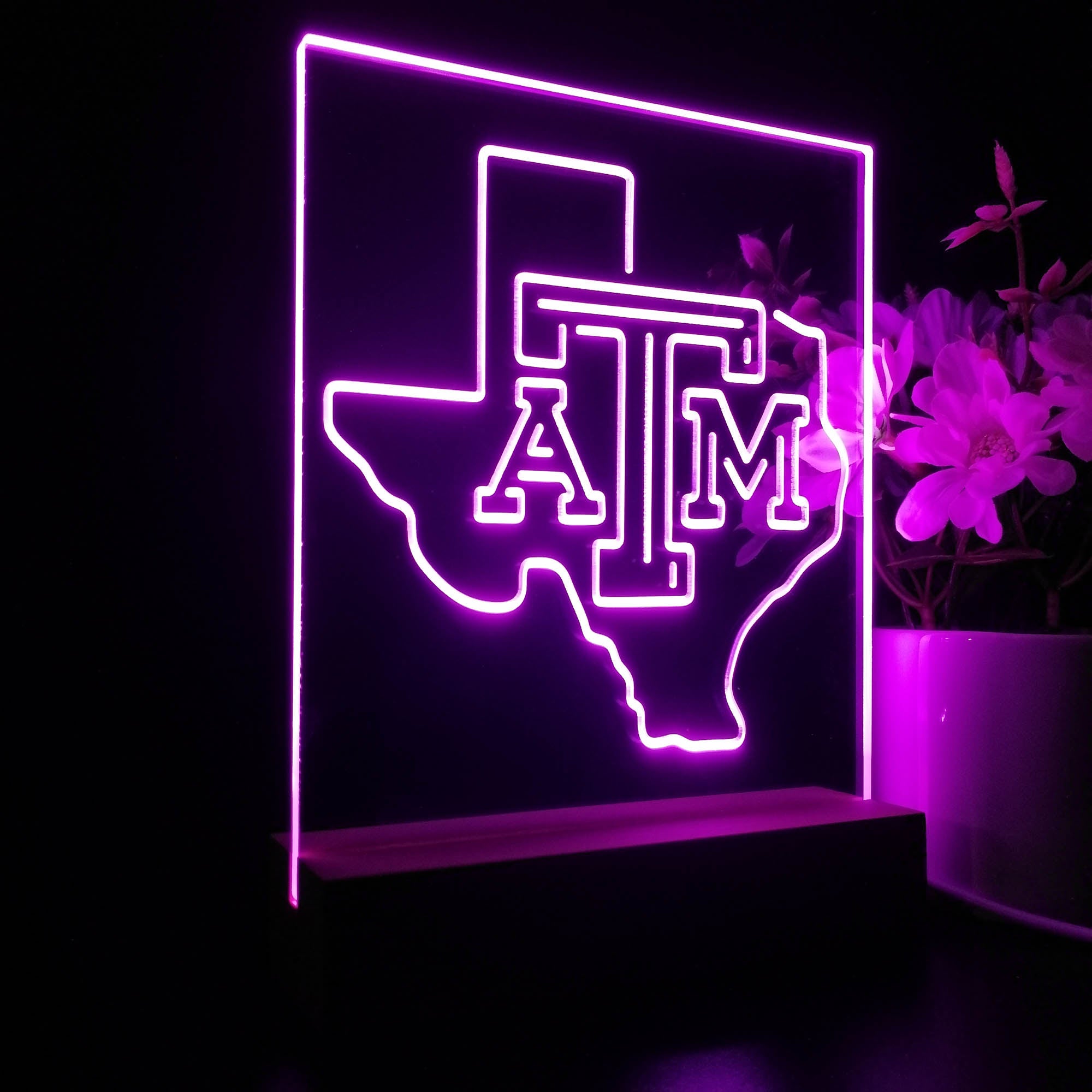 Texas A&M Aggies Neon Sign Table Top Lamp