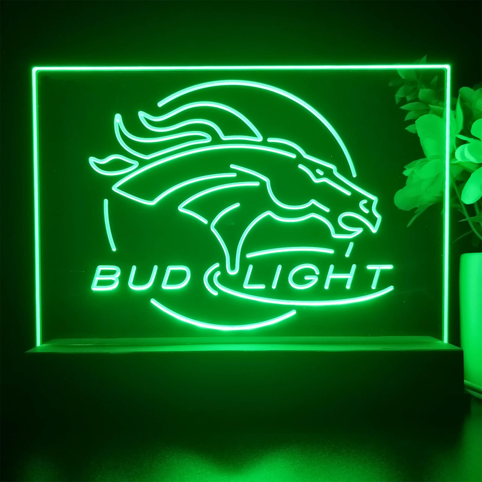 Broncos Denver Bud Light 3D Illusion Night Light Desk Lamp