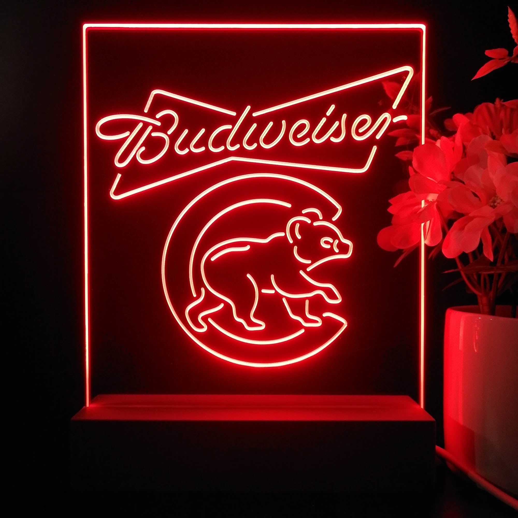 Chicago Bears Budweiser Neon Sign Table Top Lamp