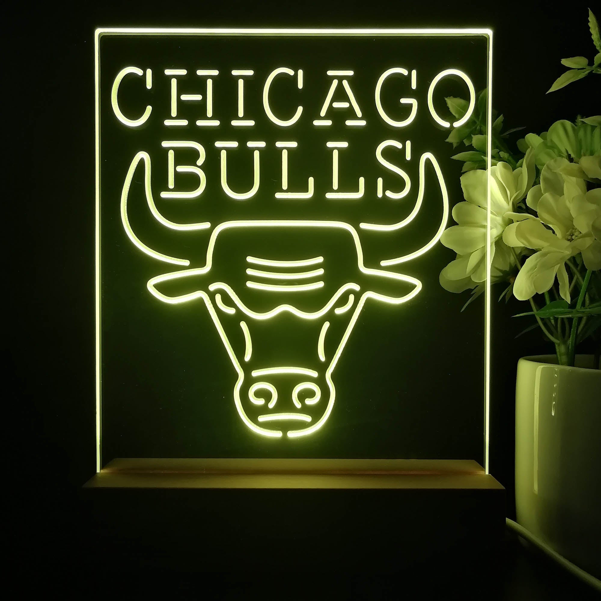 Chicago Bulls Neon Sign Table Top Lamp
