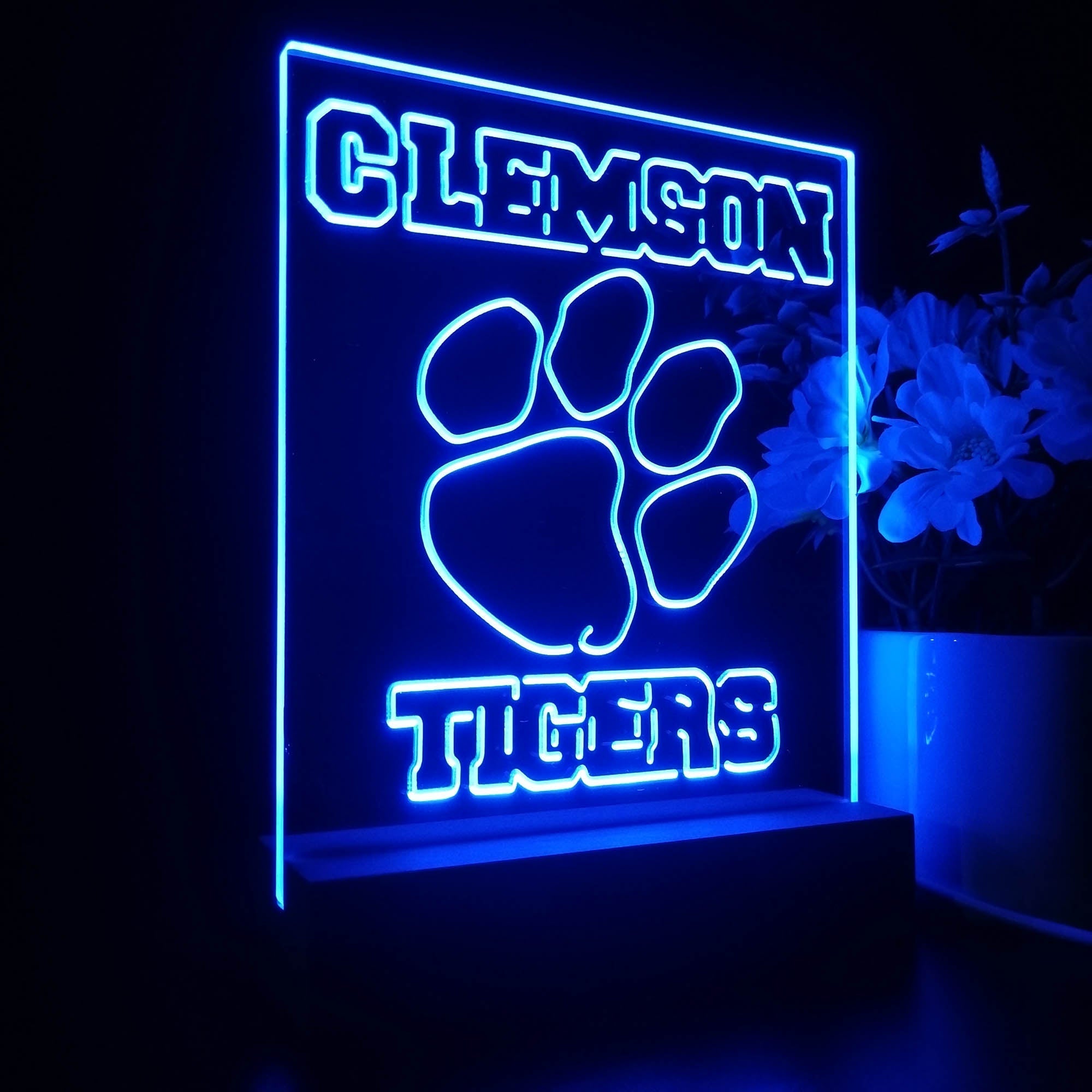 Clemson Tigers Neon Sign Table Top Lamp