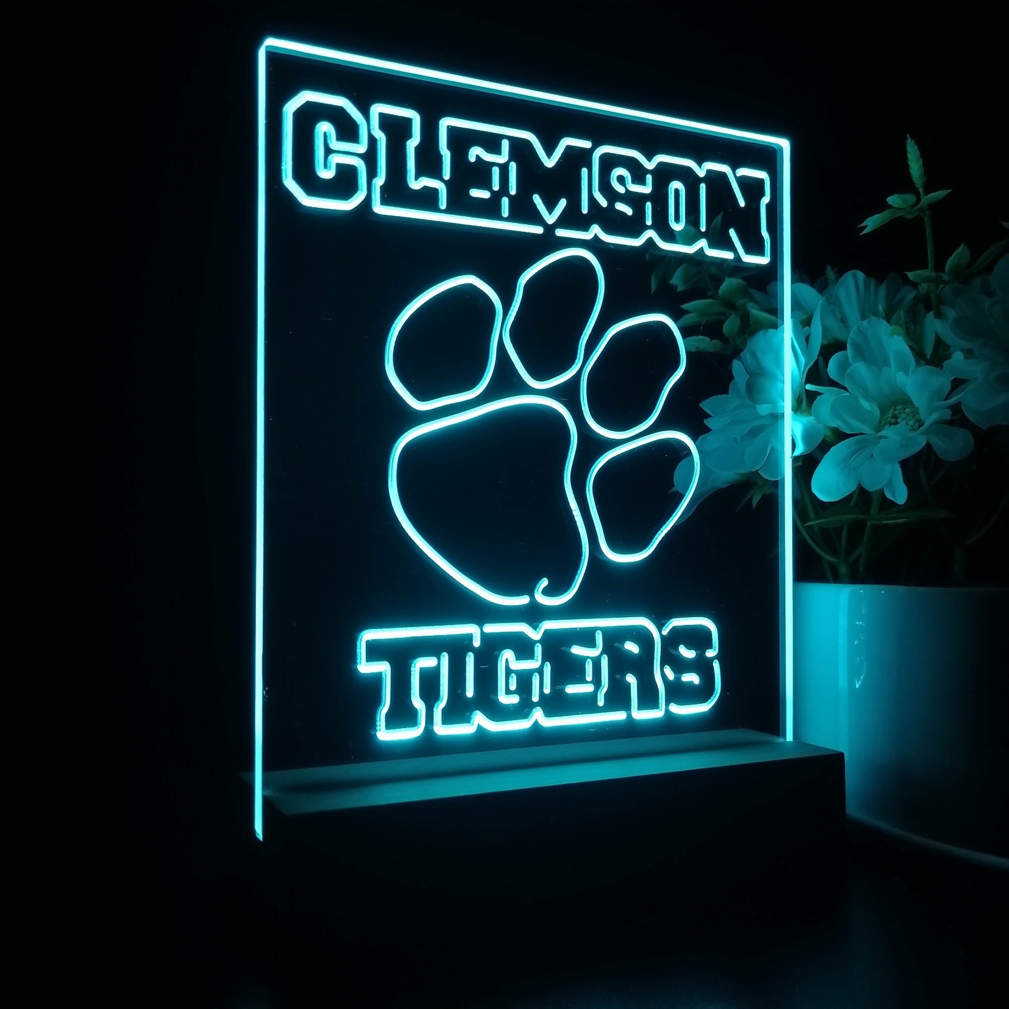 Clemson Tigers Neon Sign Table Top Lamp