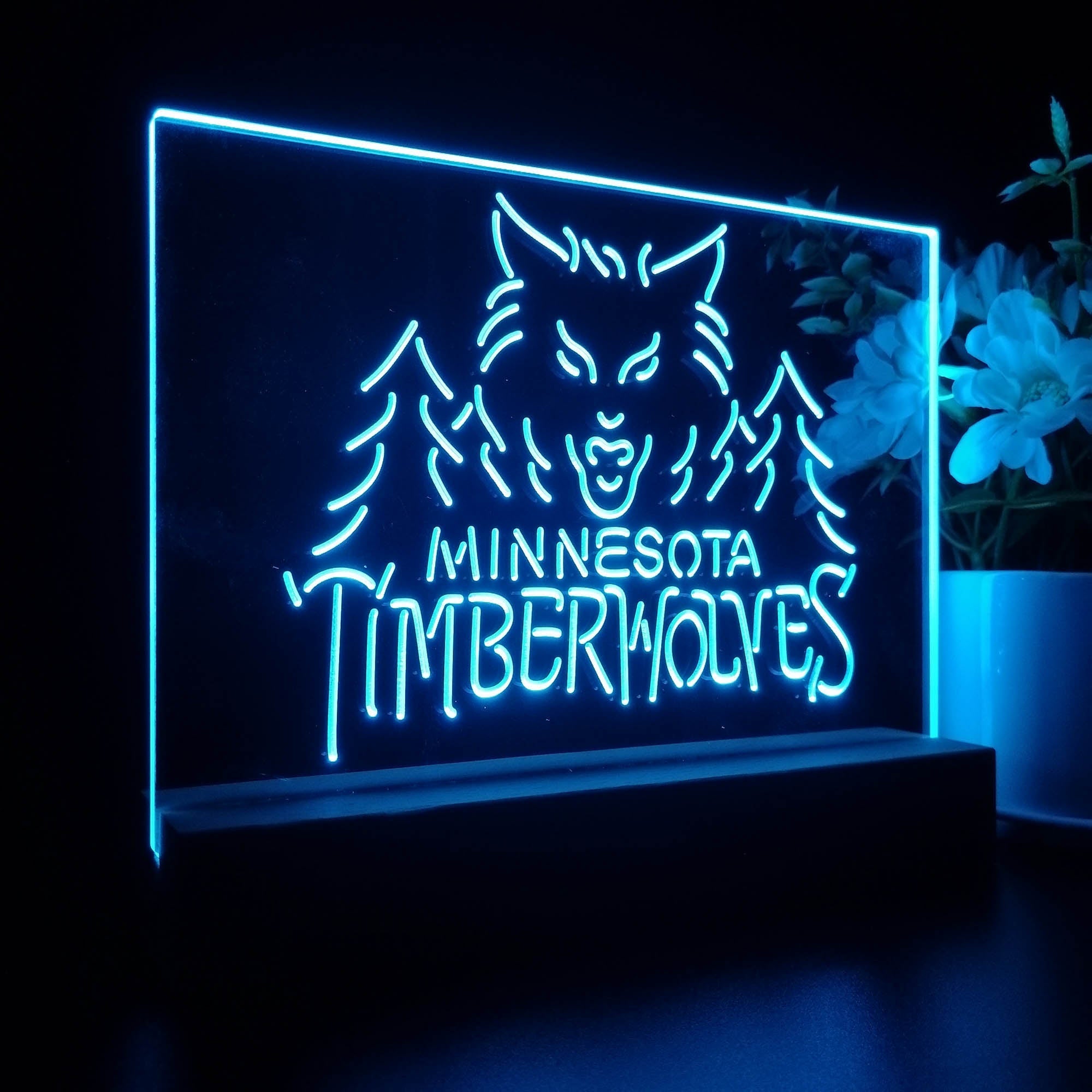 Minnesota Timberwolves 3D Illusion Night Light Desk Lamp