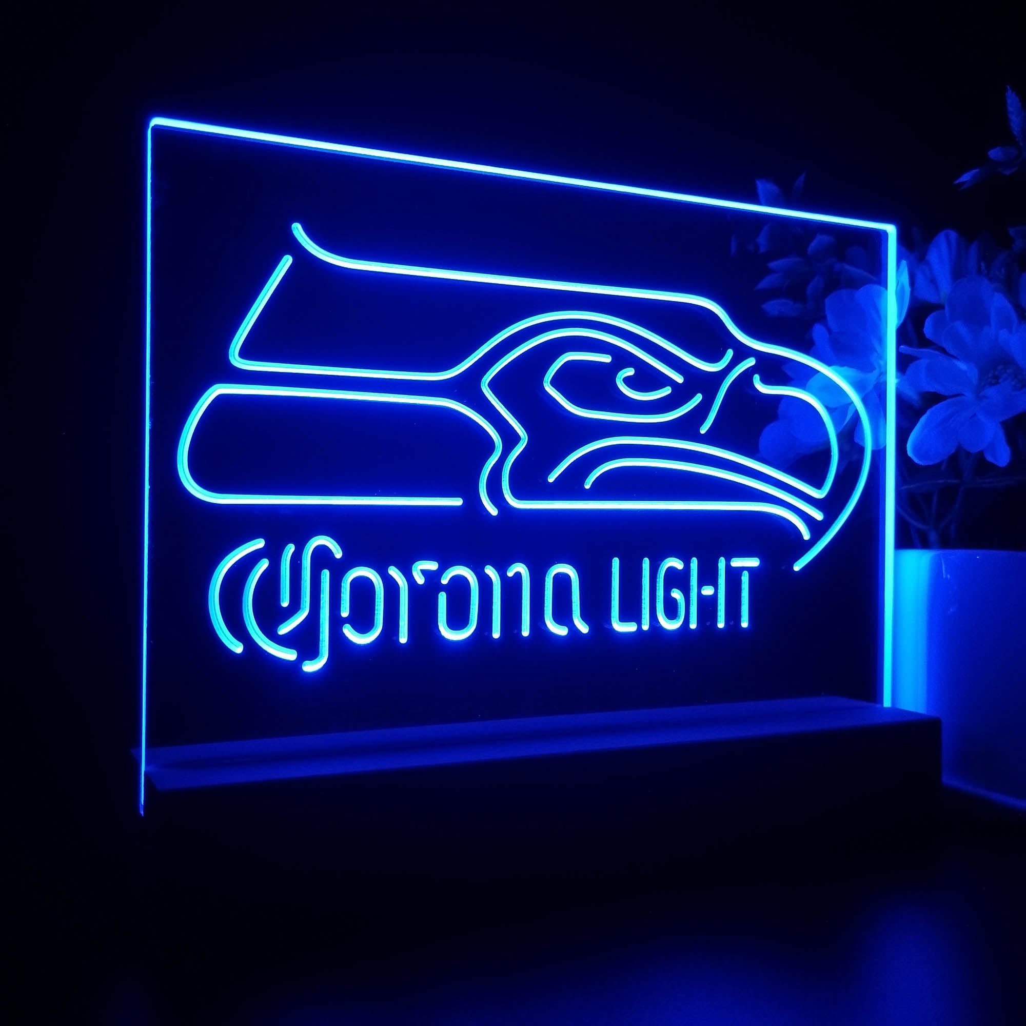 Seattle Seahawks Corona 3D Illusion Night Light Desk Lamp