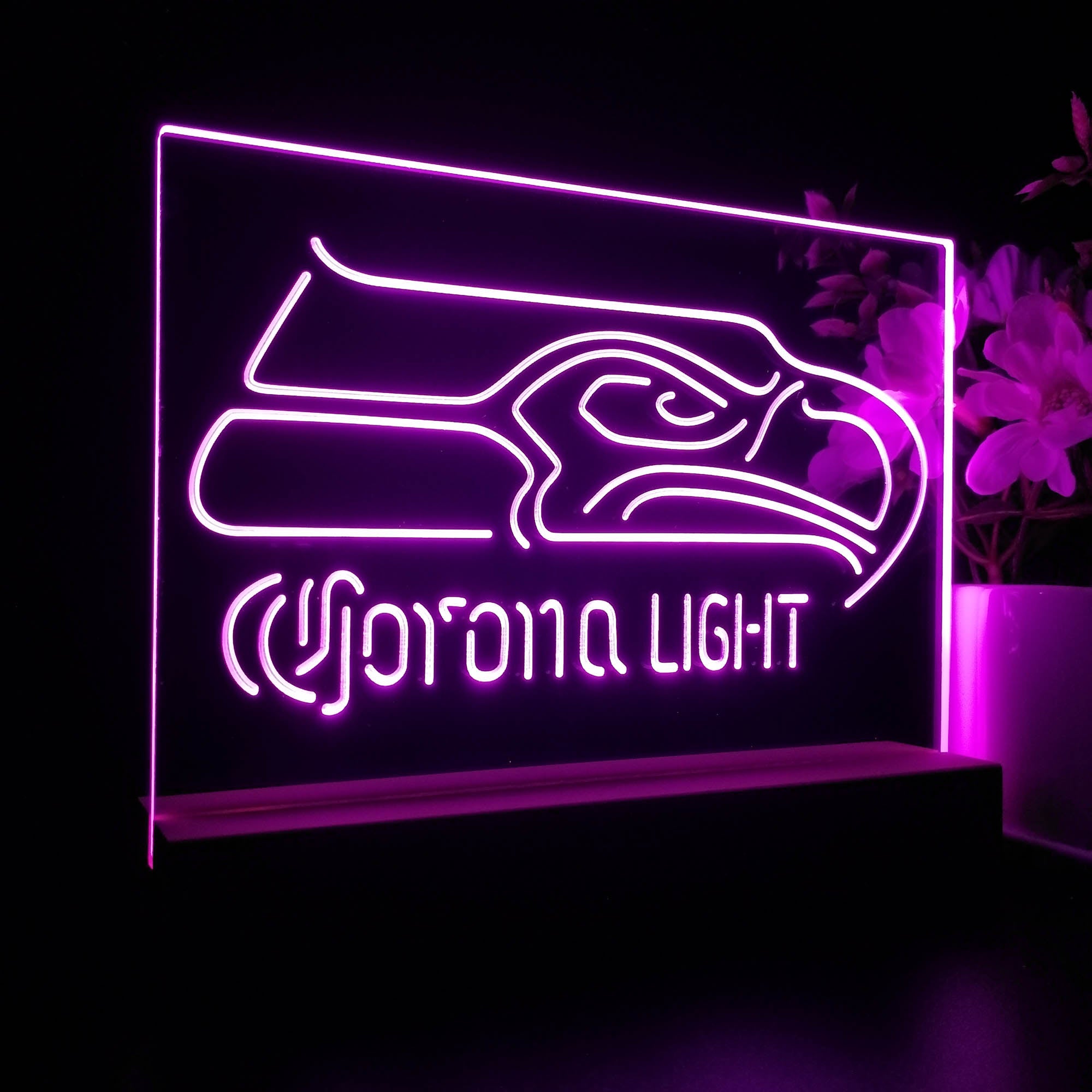 Seattle Seahawks Corona 3D Illusion Night Light Desk Lamp