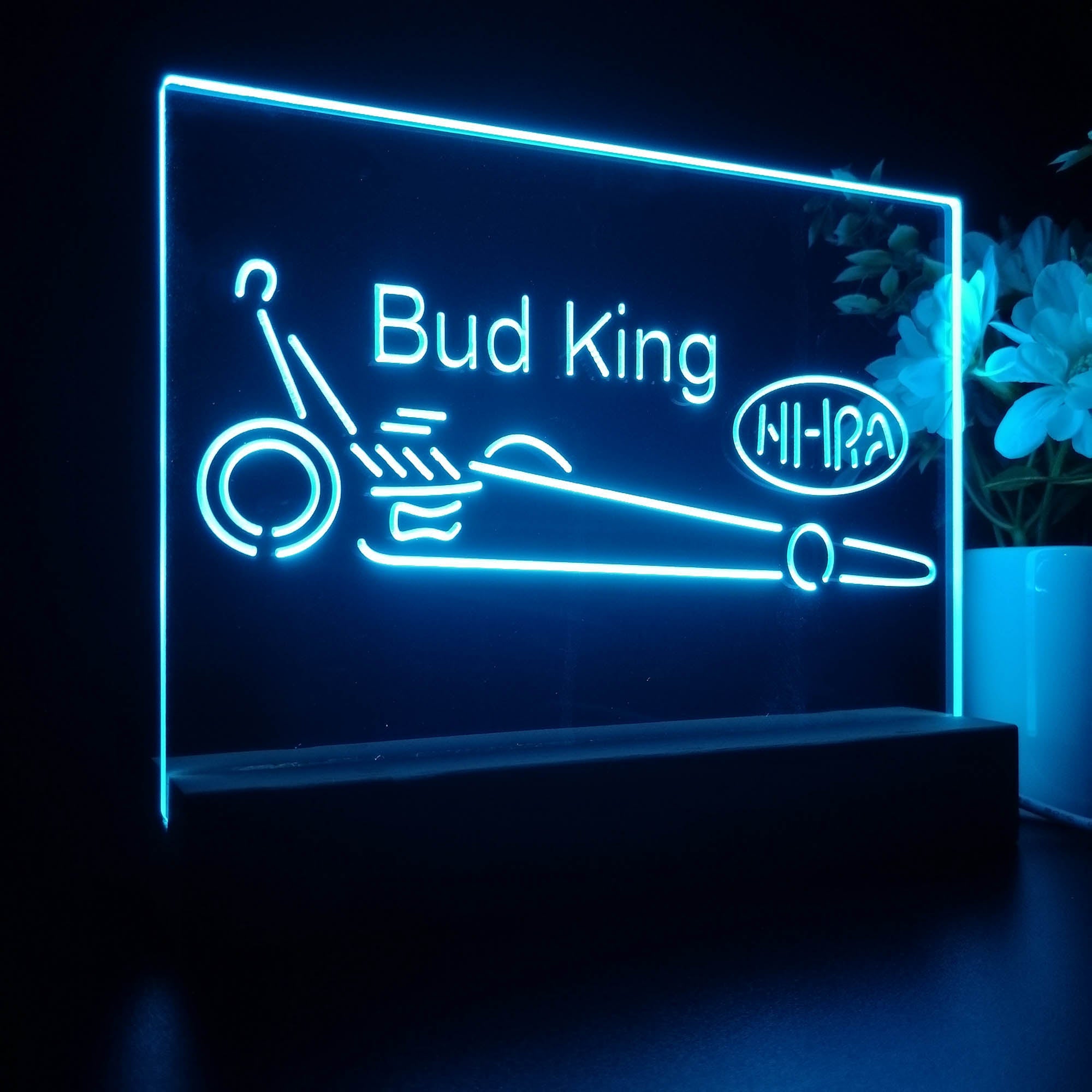 Bud King NHRA Dragster 3D Illusion Night Light Desk Lamp