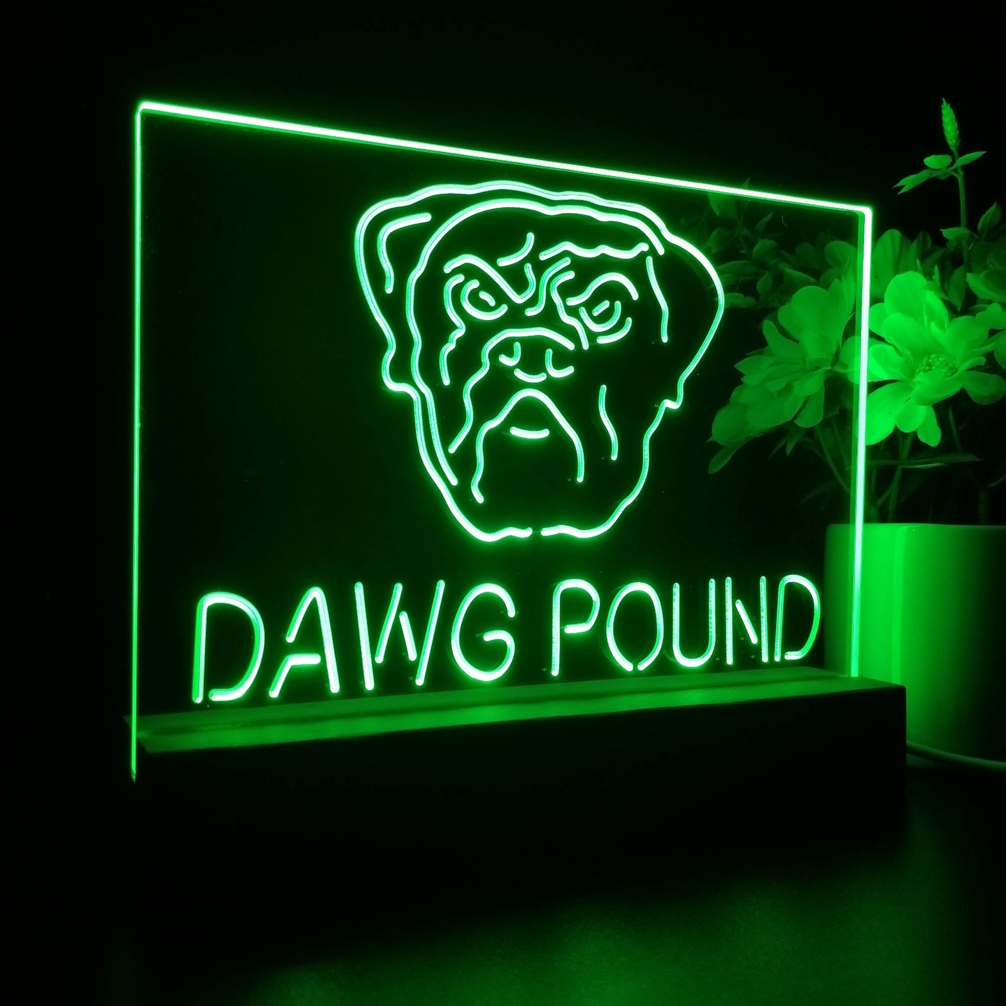 Dawg Pound Cleveland 3D Illusion Night Light Desk Lamp