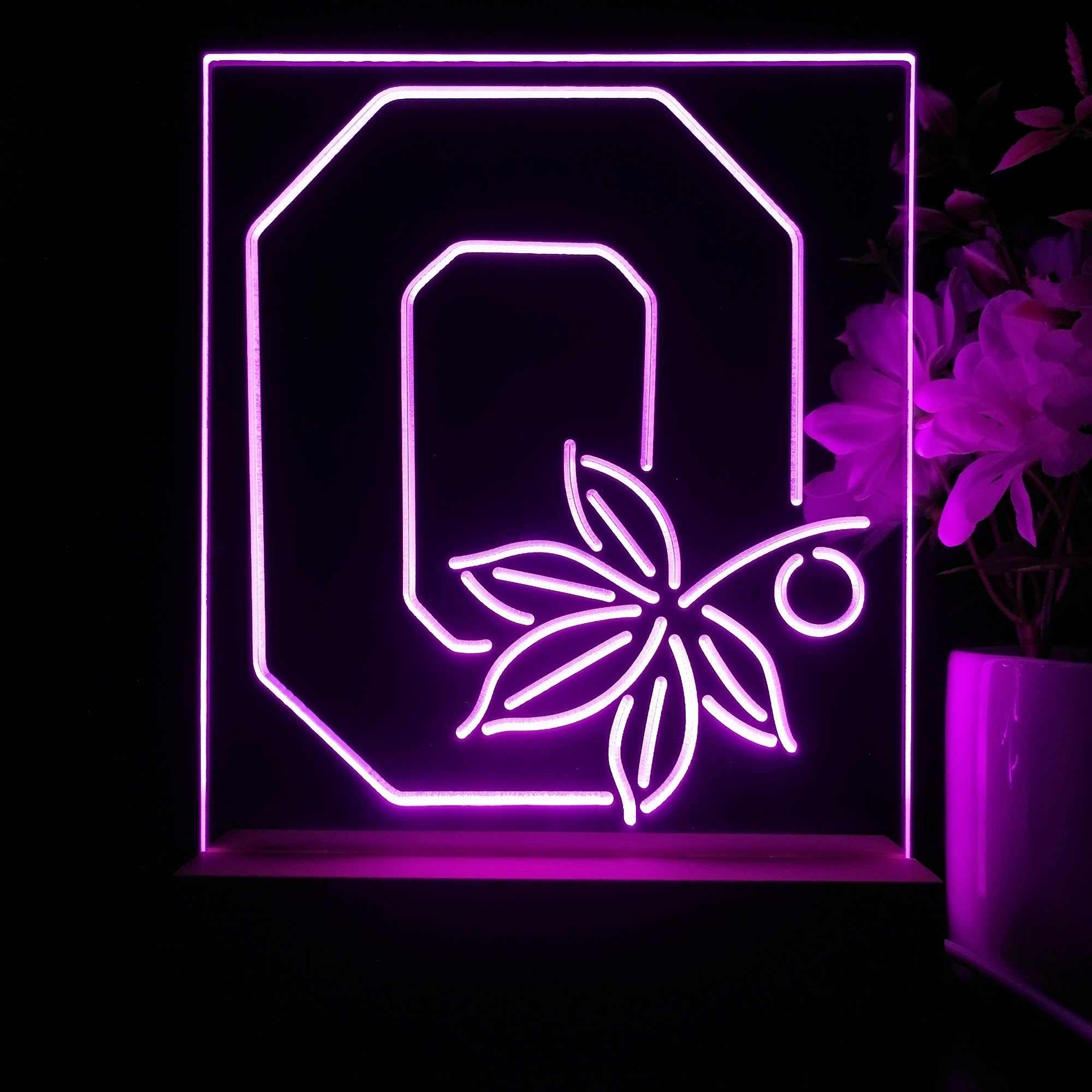 Ohio State Buckeyes Maple Leaf Neon Pub Bar Lamp