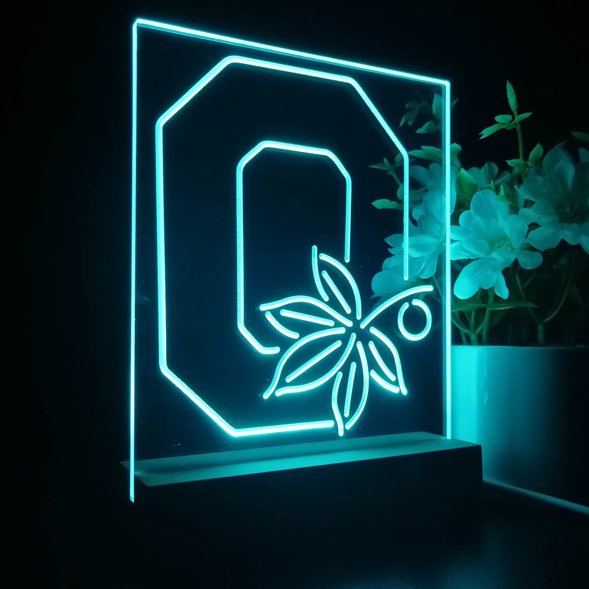 Ohio State Buckeyes Maple Leaf Neon Pub Bar Lamp