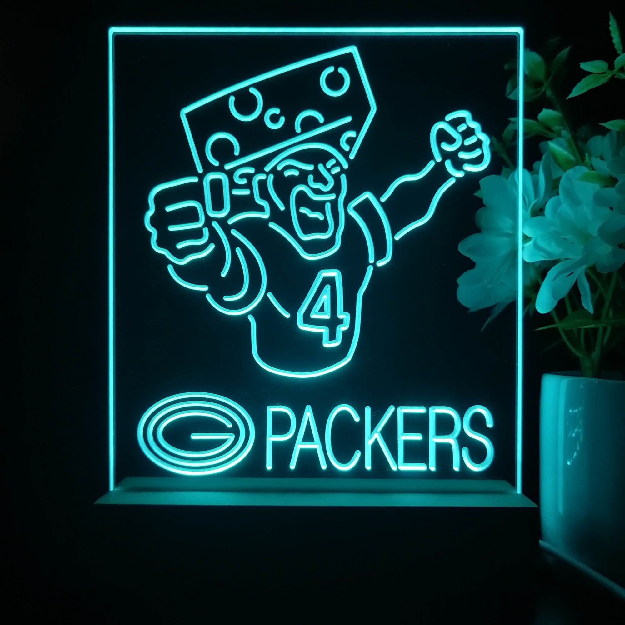Green Bay Packer #4 Brett Favre Night Light Neon Pub Bar Lamp