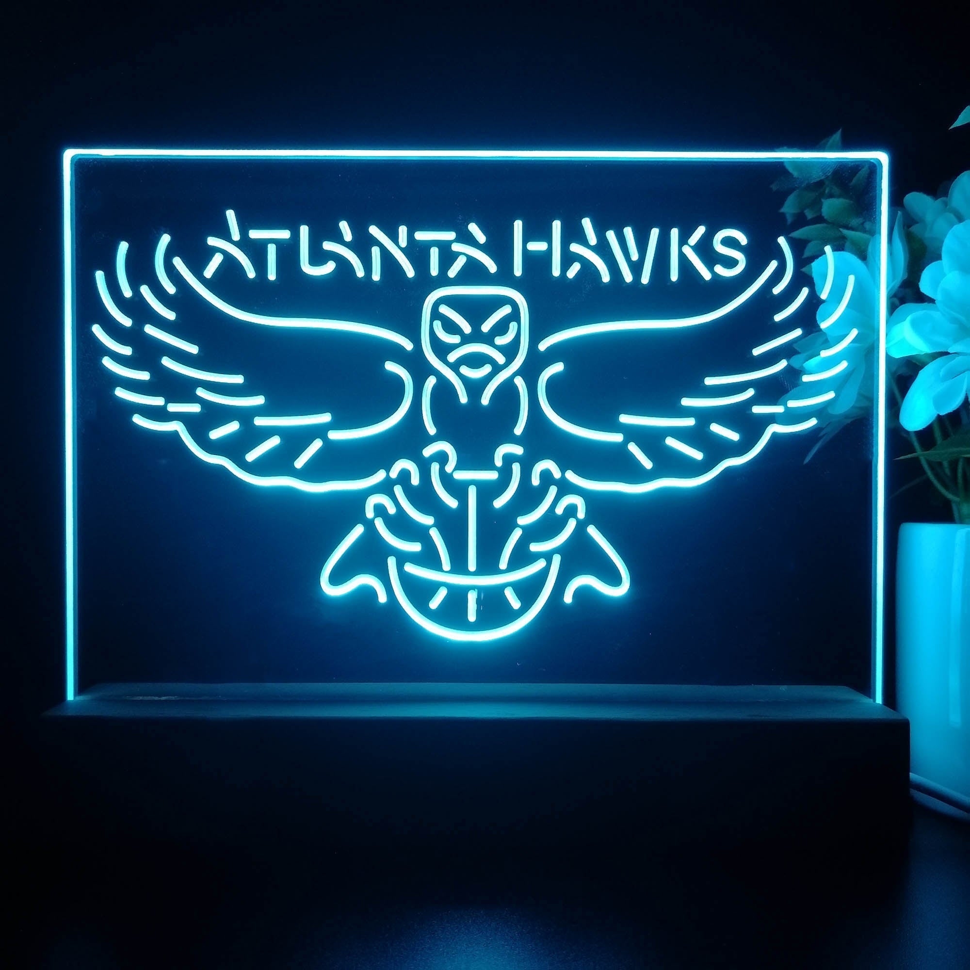 Atlanta Hawks 3D Illusion Night Light Desk Lamp