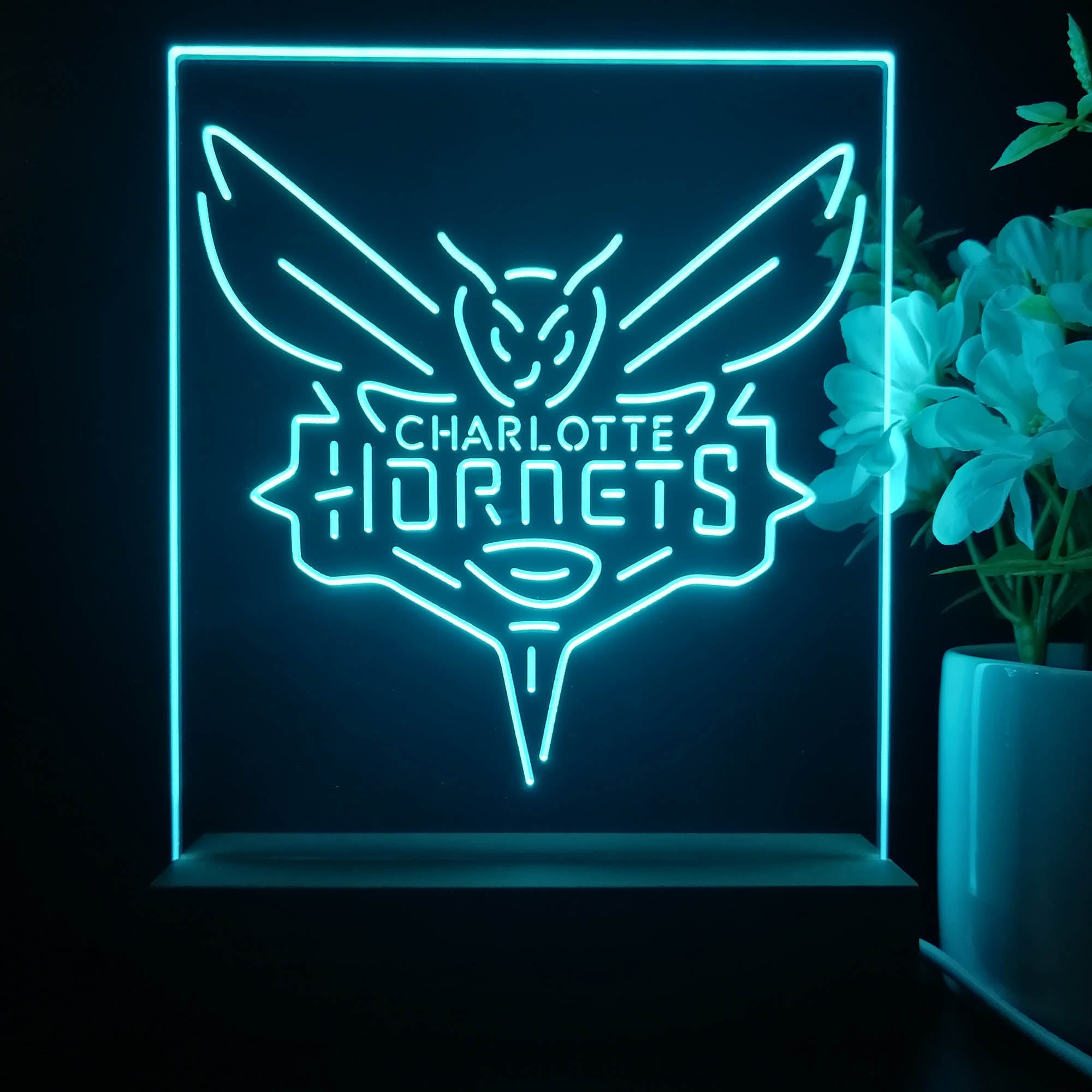 Charlotte Hornets Neon Sign Table Top Lamp
