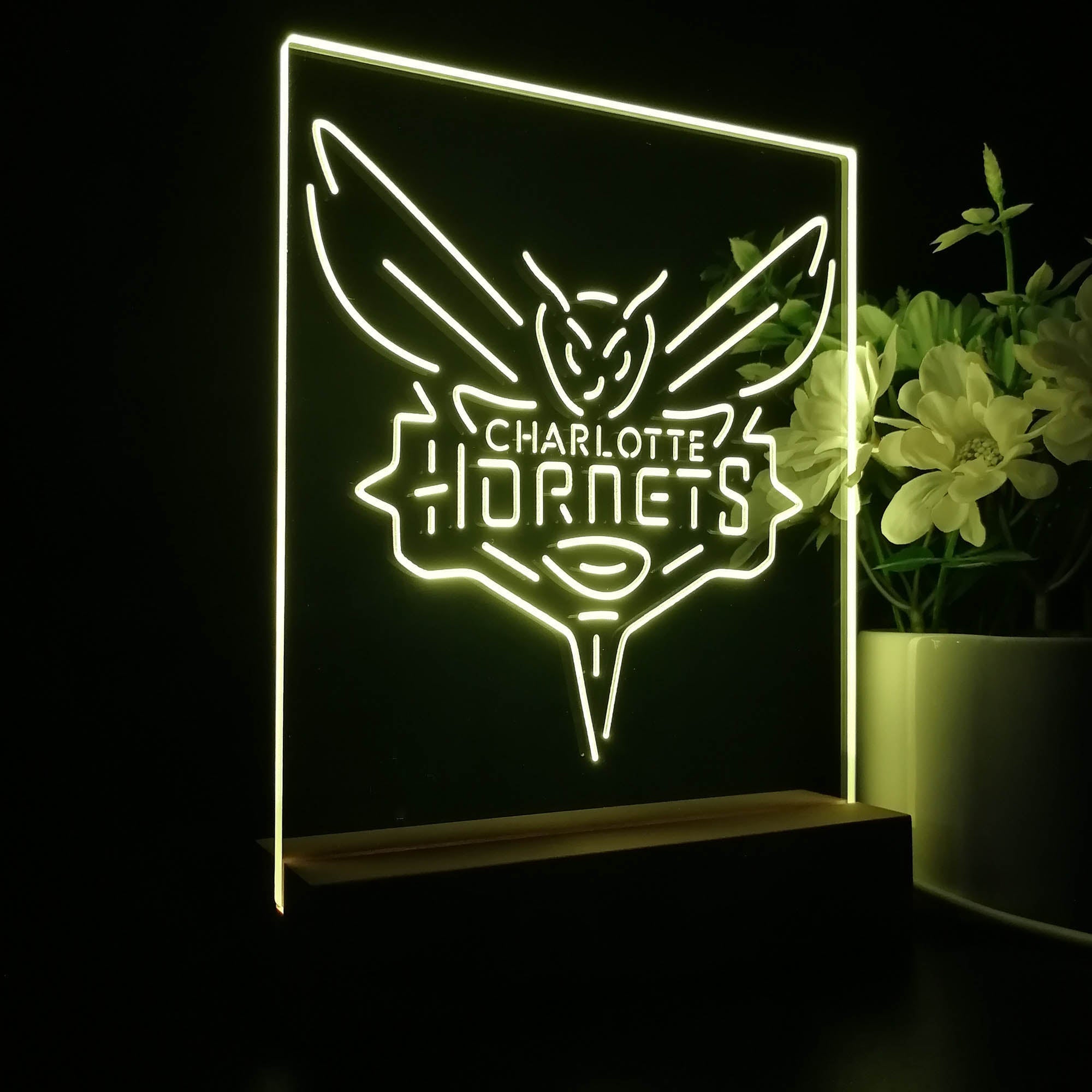 Charlotte Hornets Neon Sign Table Top Lamp
