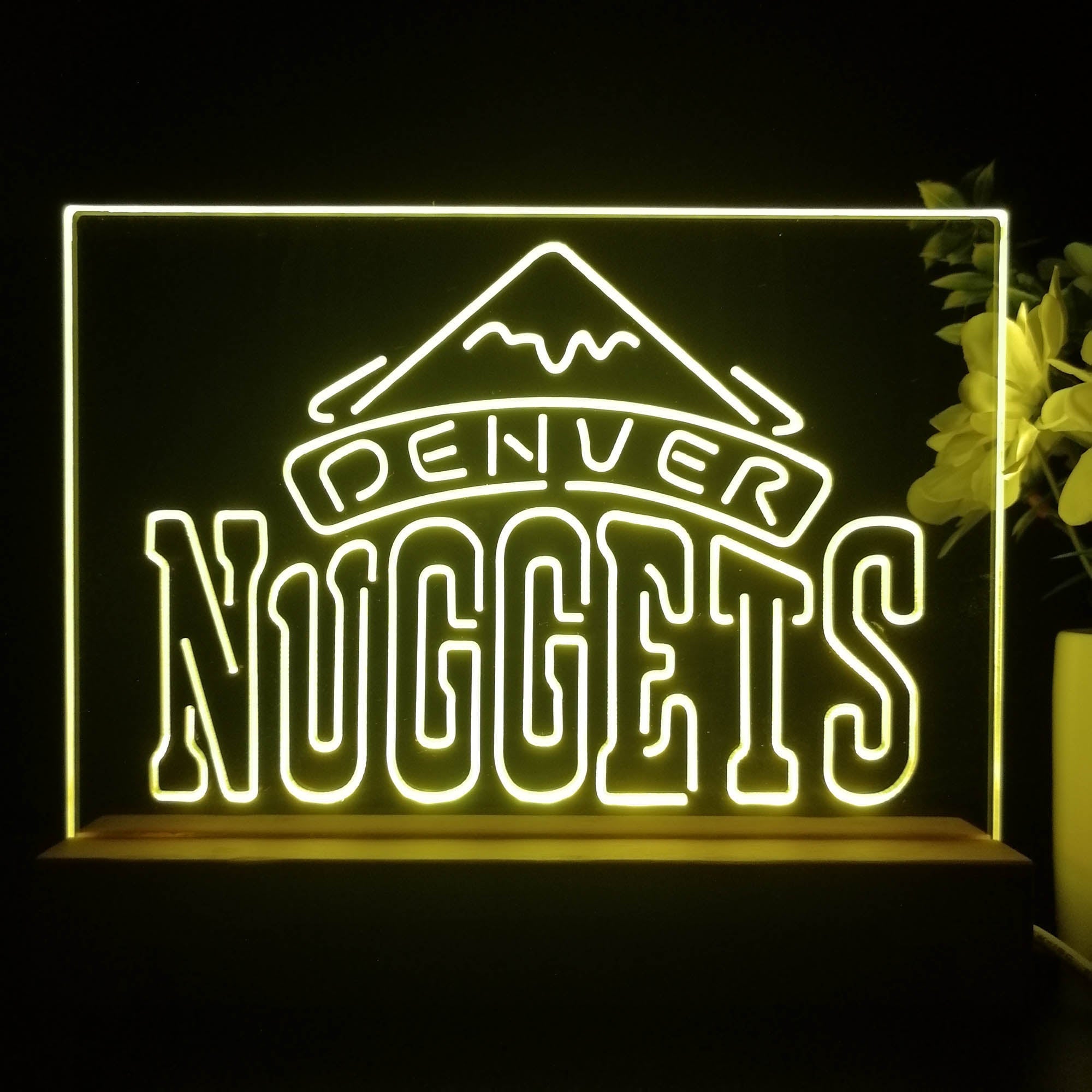Denver Nuggets 3D Illusion Night Light Desk Lamp