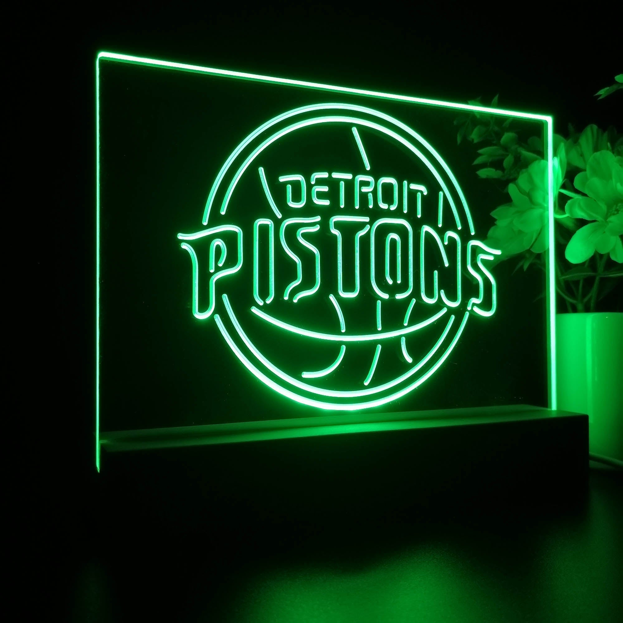 Detroit Pistons 3D Illusion Night Light Desk Lamp
