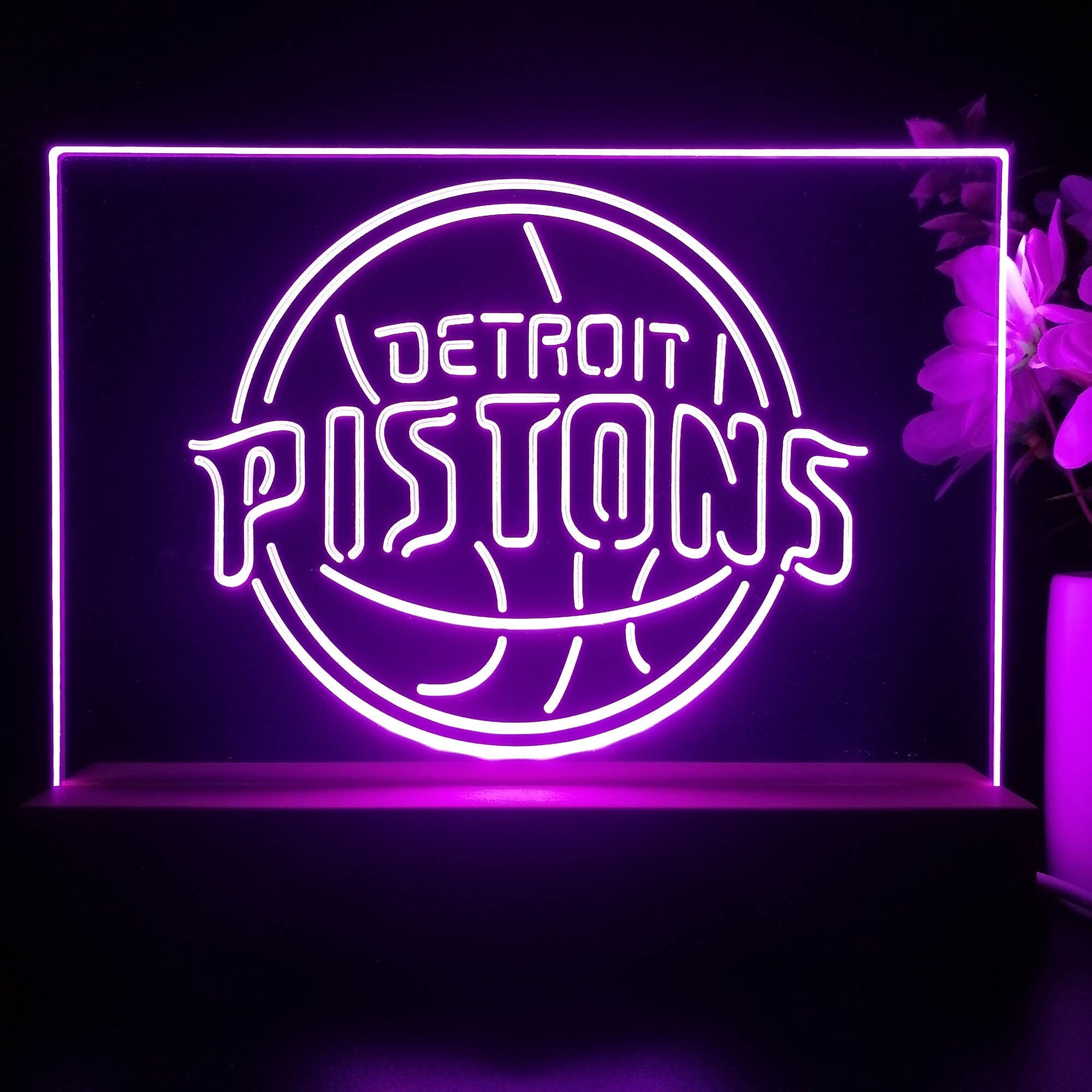 Detroit Pistons 3D Illusion Night Light Desk Lamp