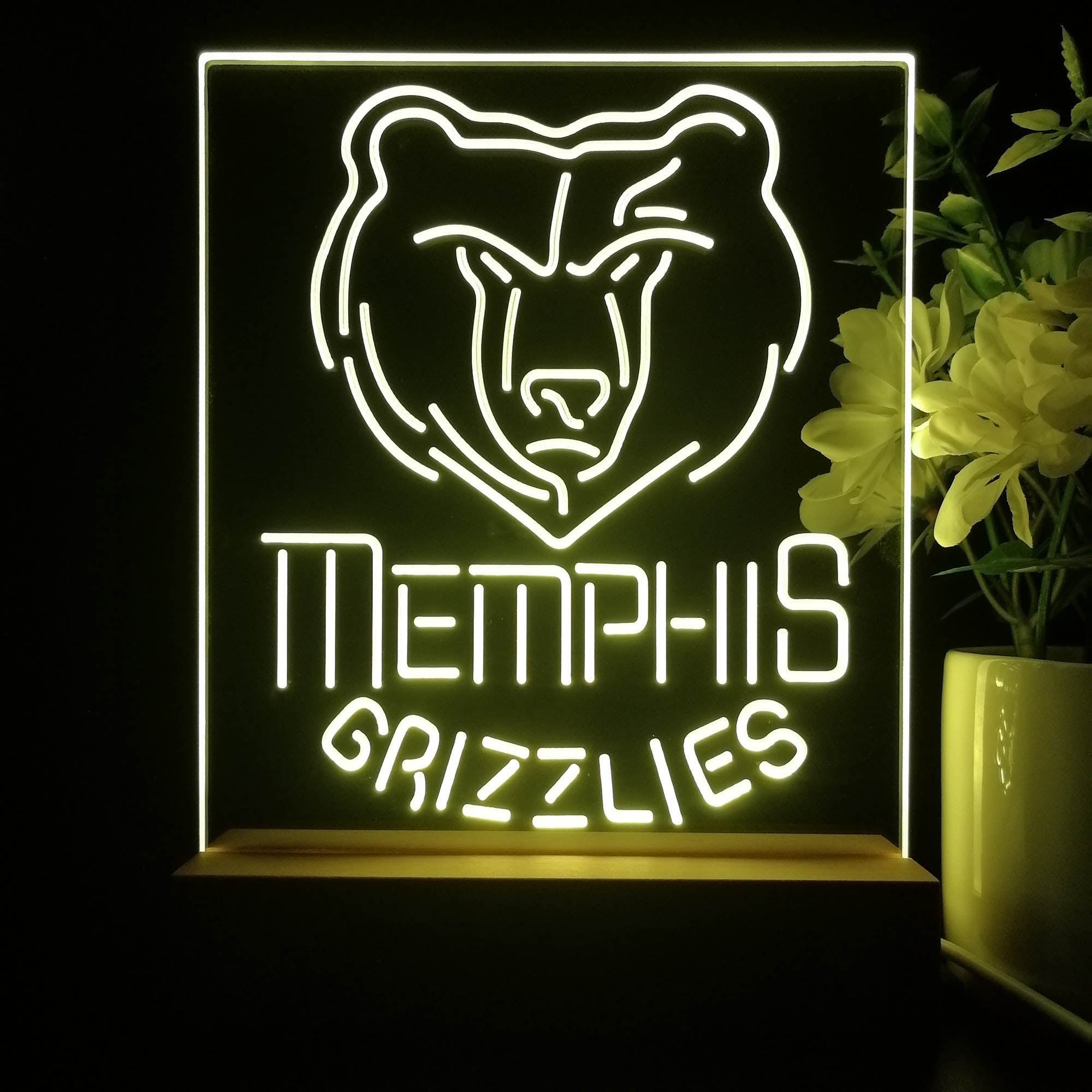 Memphis Grizzlies Night Light Neon Pub Bar Lamp