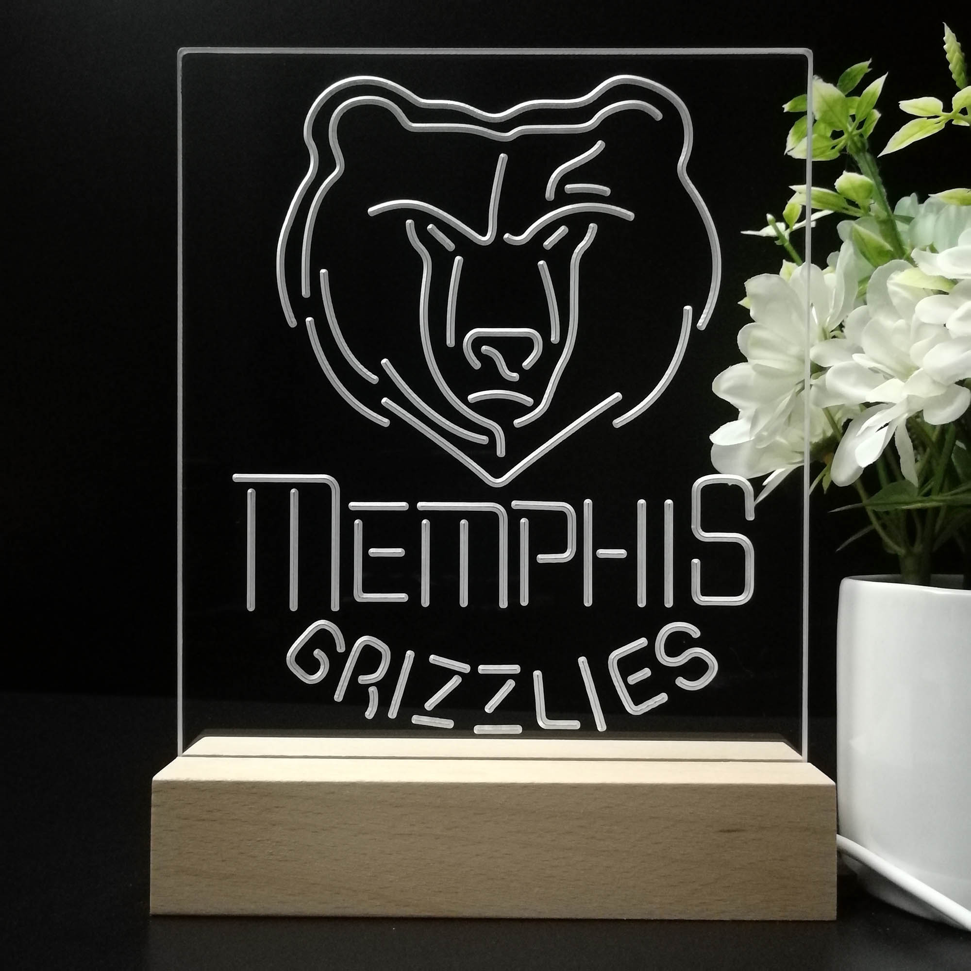 Memphis Grizzlies Night Light Neon Pub Bar Lamp