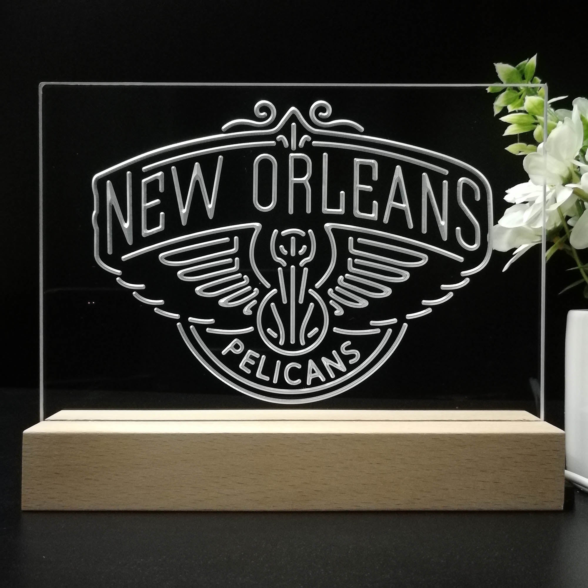 New Orleans Pelicans 3D Illusion Night Light Desk Lamp