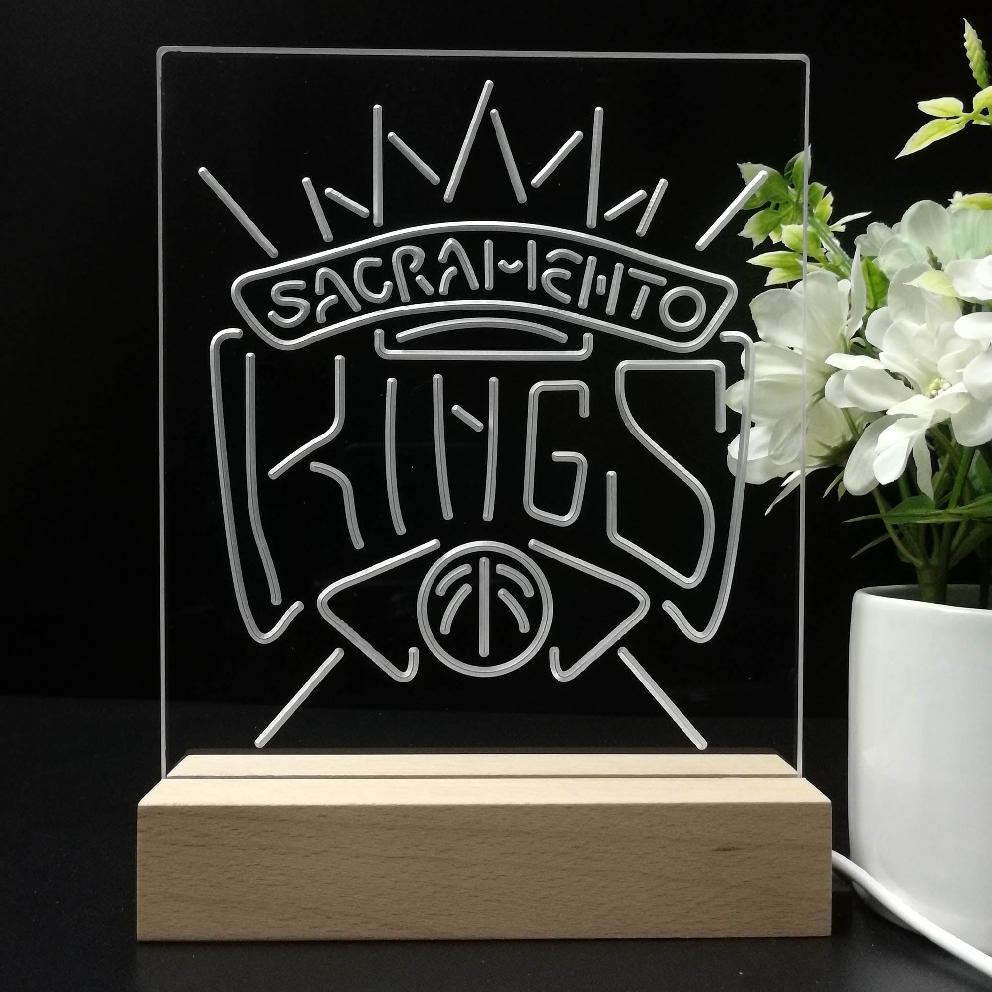 Sacramento Kings Neon Sign Table Top Lamp