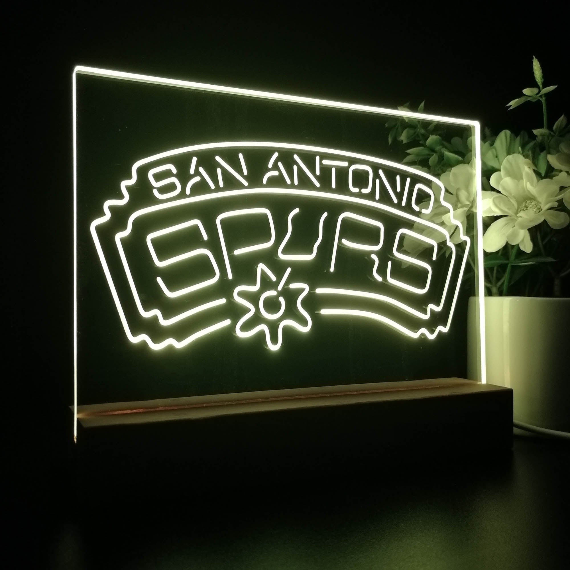 San Antonio Spurs 3D Illusion Night Light Desk Lamp