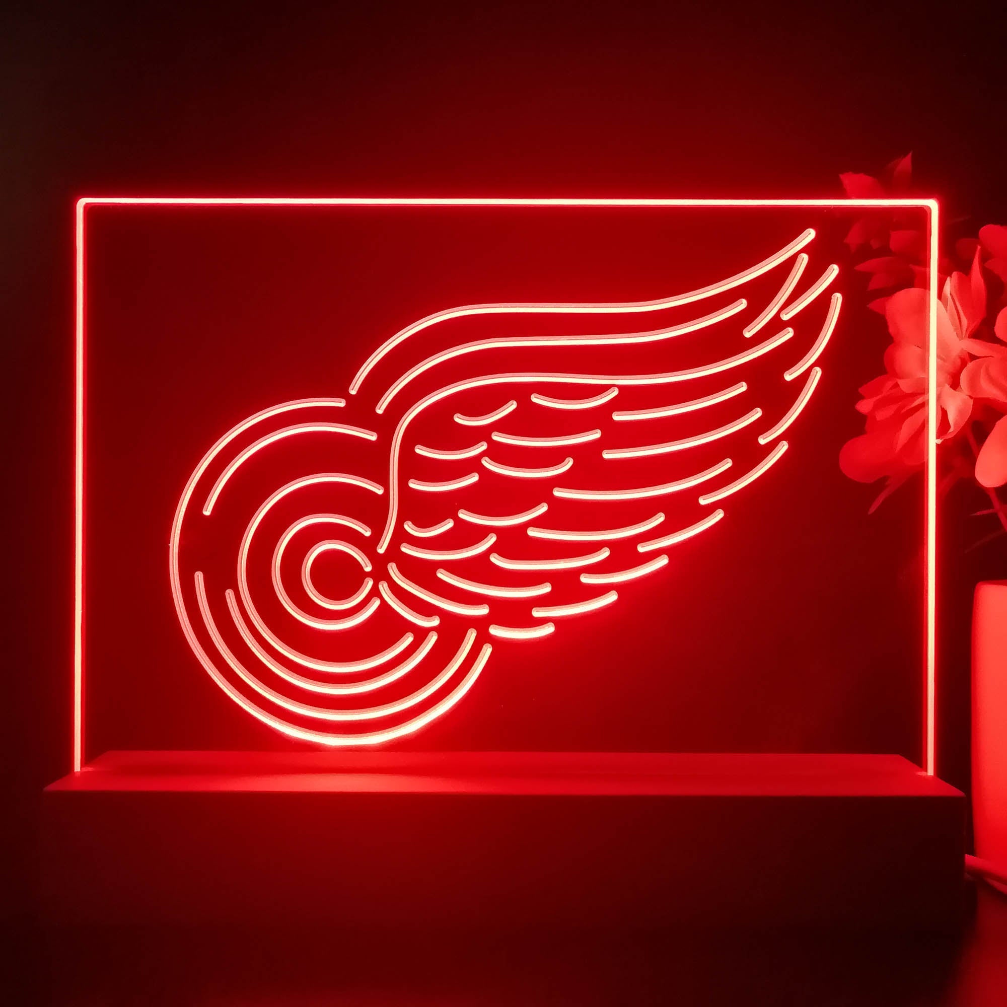 Detroit Red Wings 3D Illusion Night Light Desk Lamp