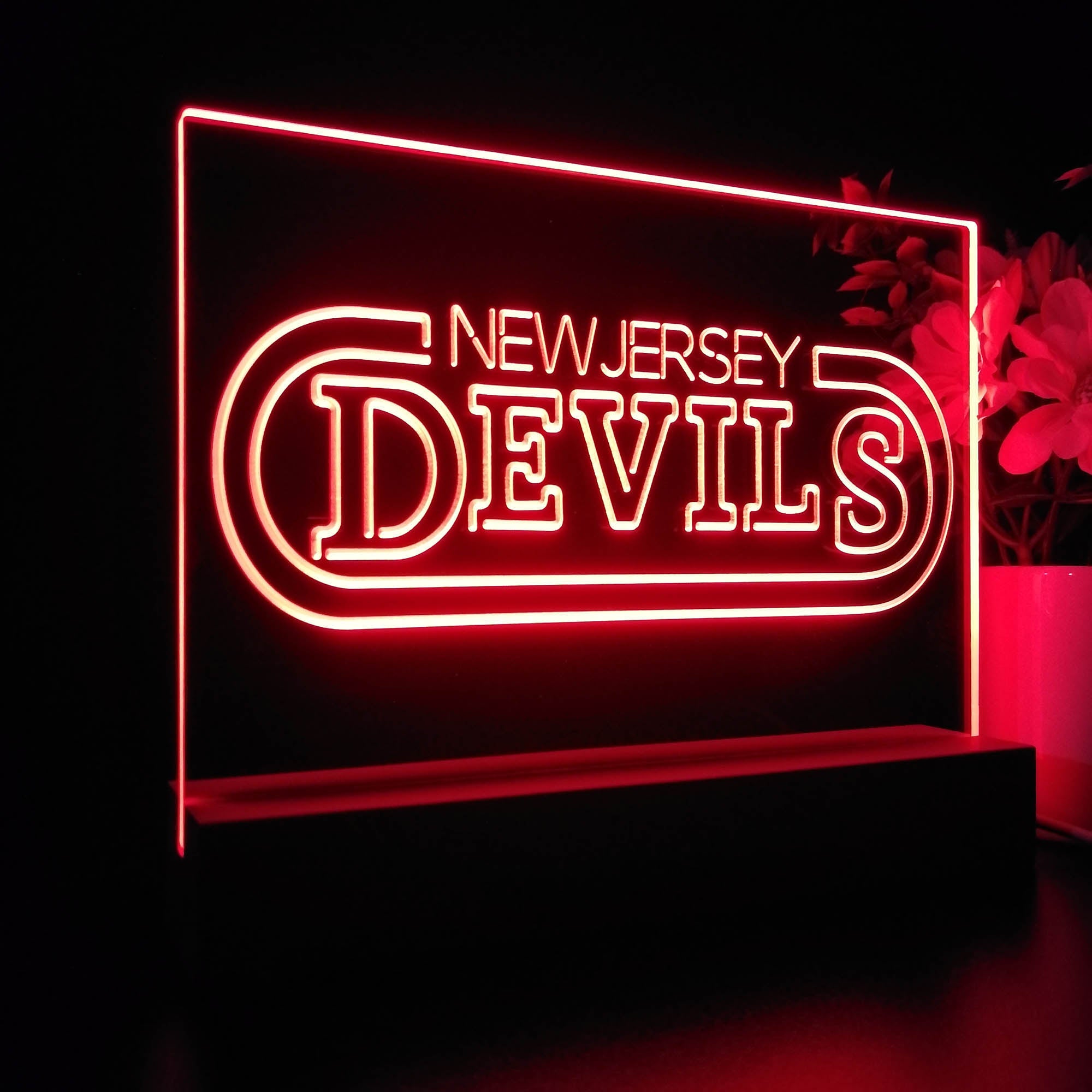 New Jersey Devils 3D Illusion Night Light Desk Lamp