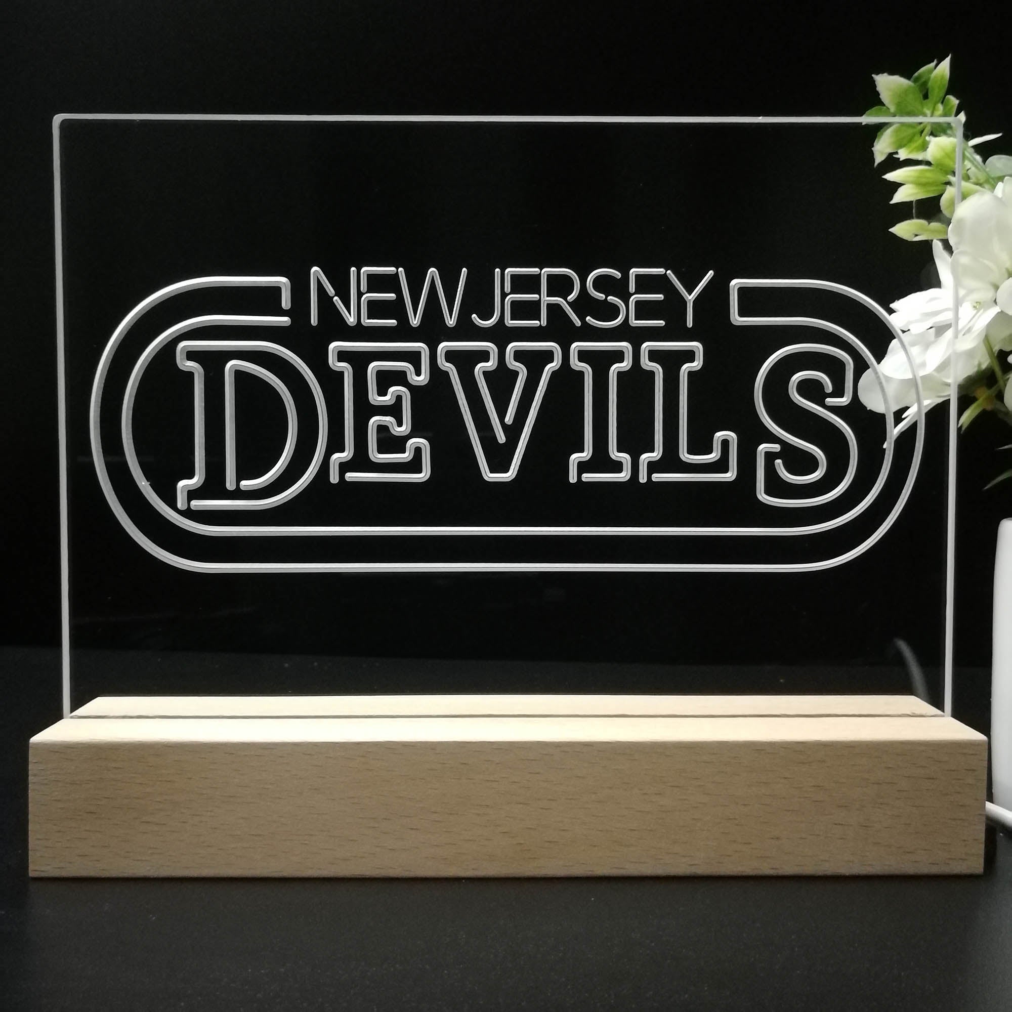 New Jersey Devils 3D Illusion Night Light Desk Lamp