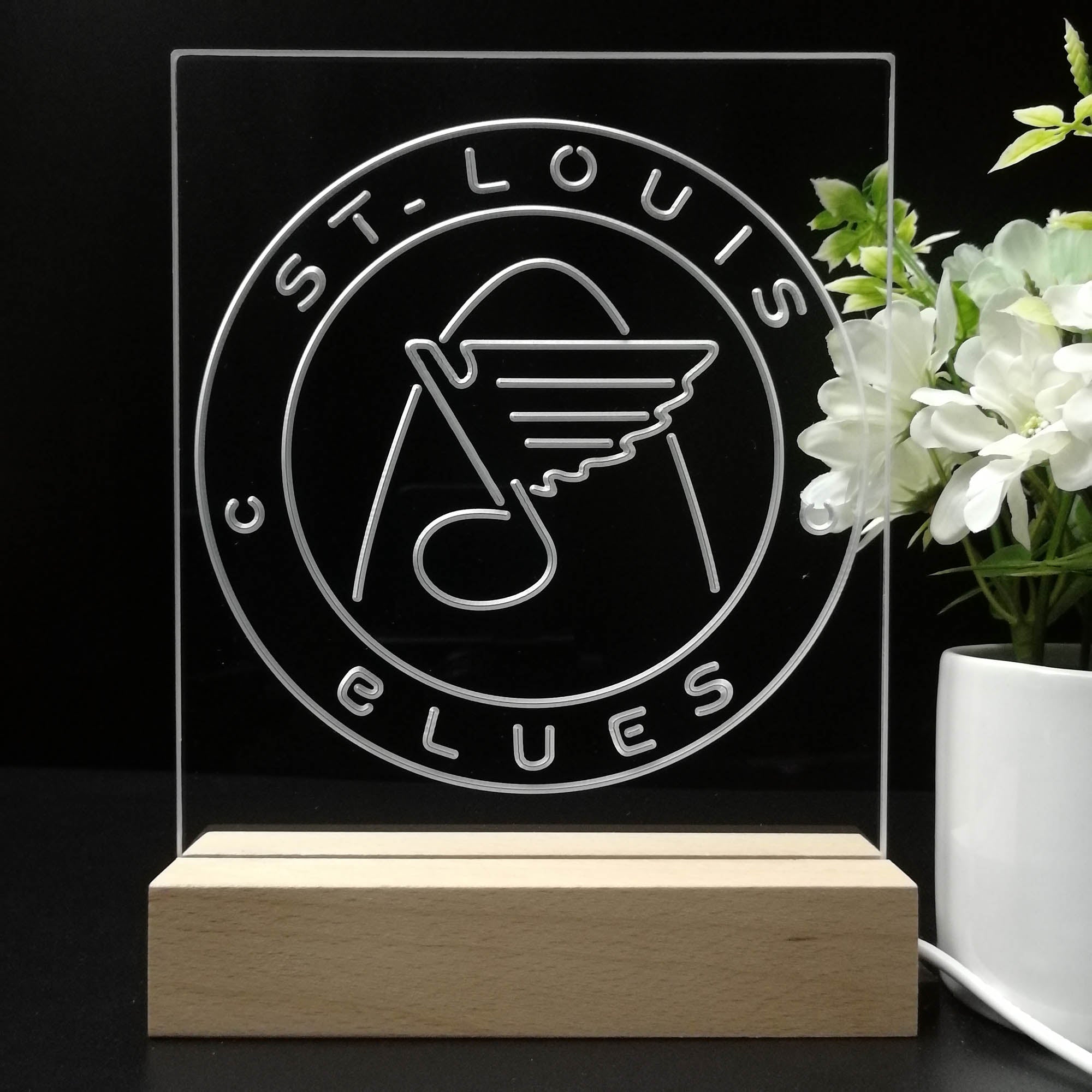 St Louis Blues Neon Sign Table Top Lamp
