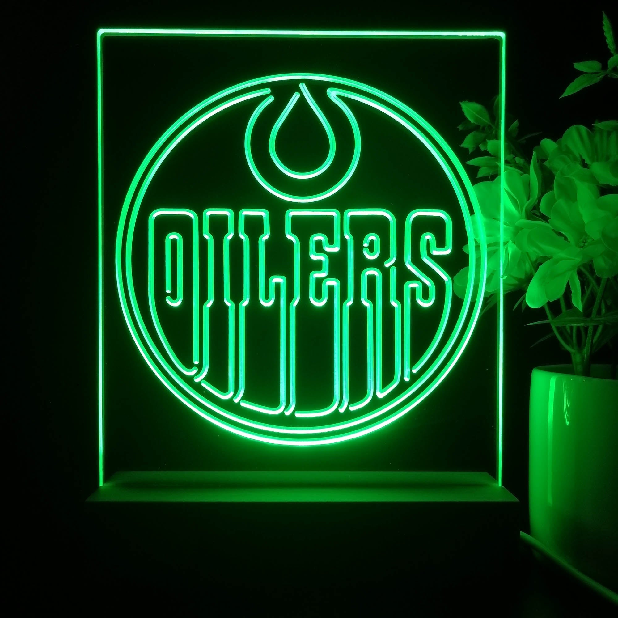 Edmonton Oilers Neon Sign Table Lamp Display | PRO LED SIGN