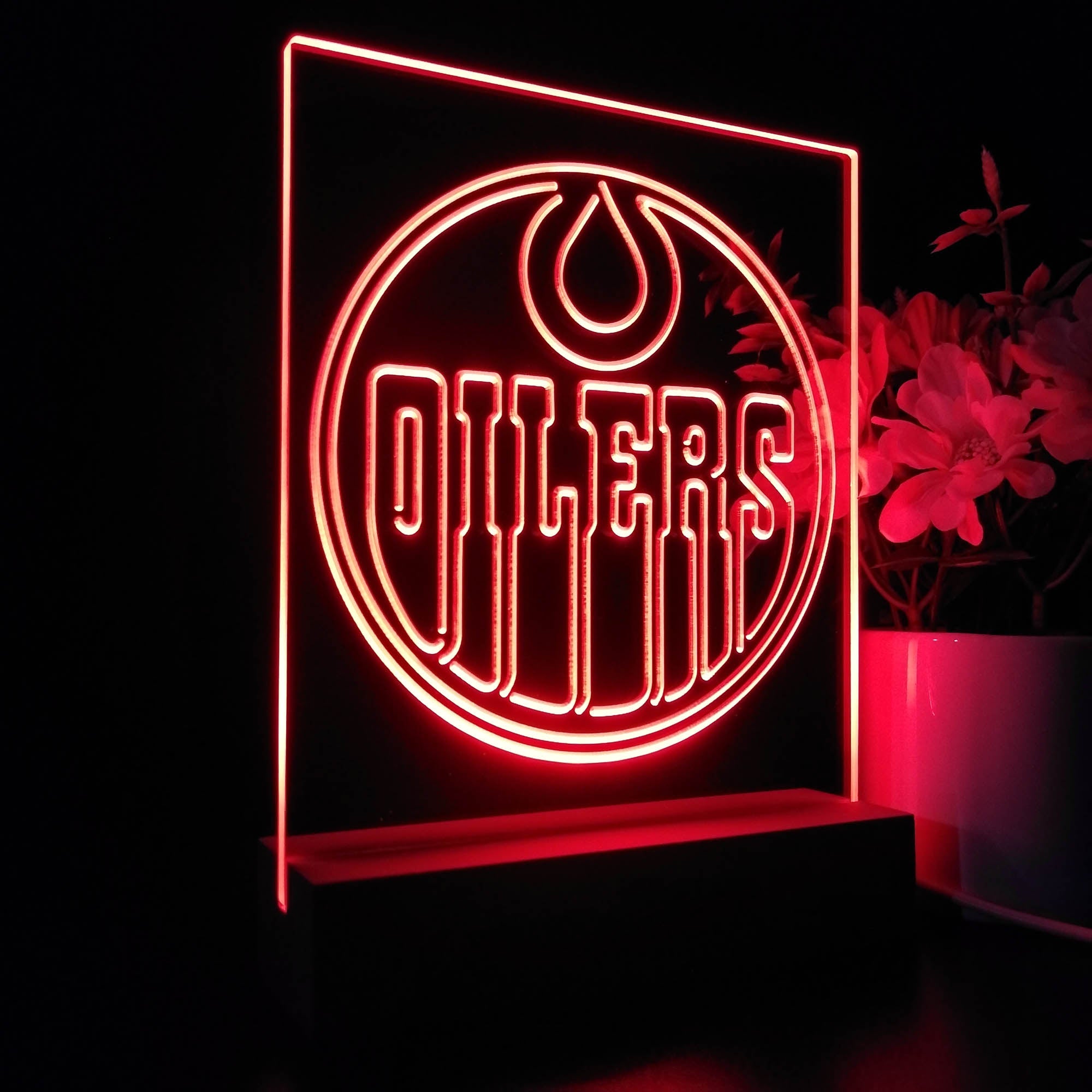 Edmonton Oilers Neon Sign Table Lamp Display | PRO LED SIGN