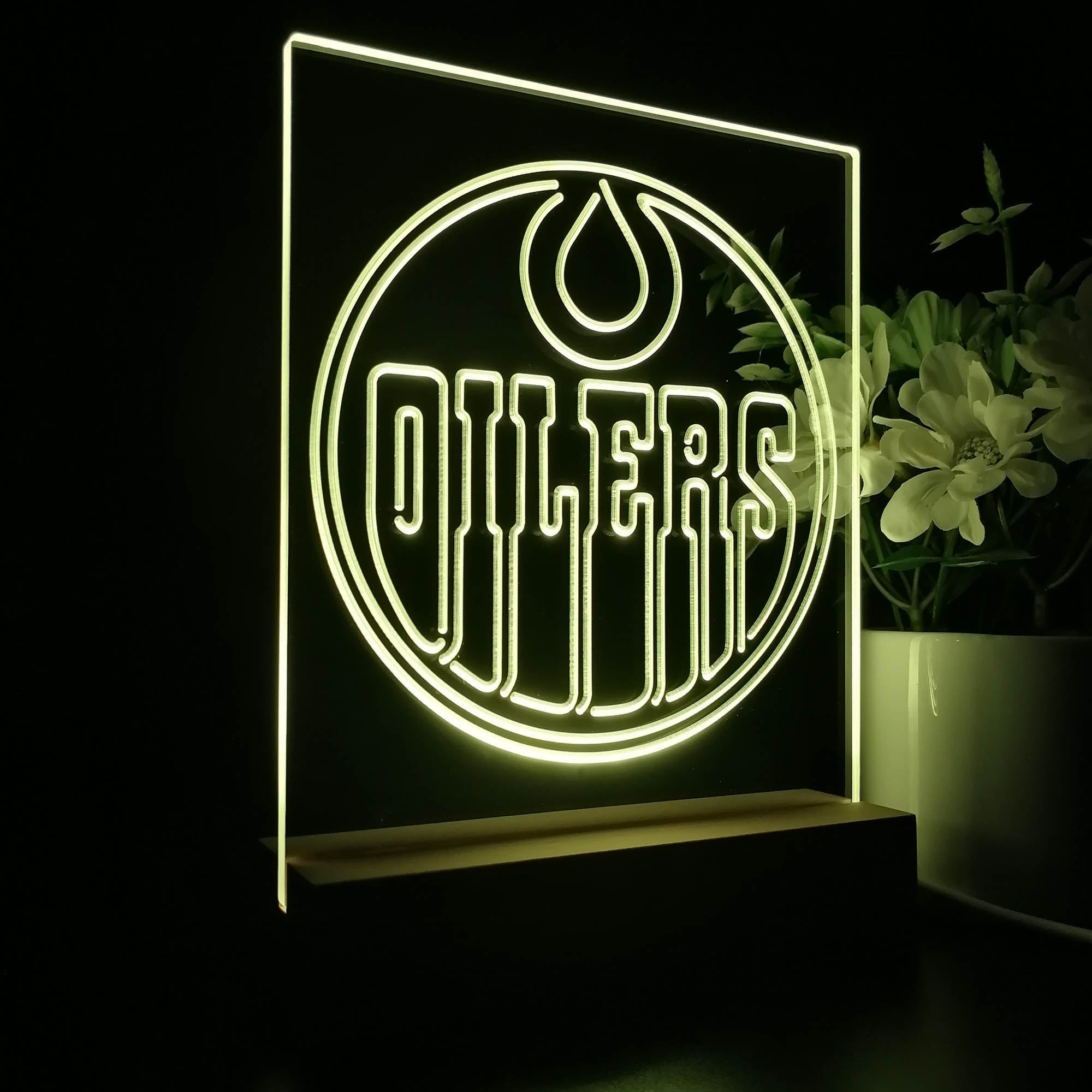 Edmonton Oilers Neon Sign Table Top Lamp