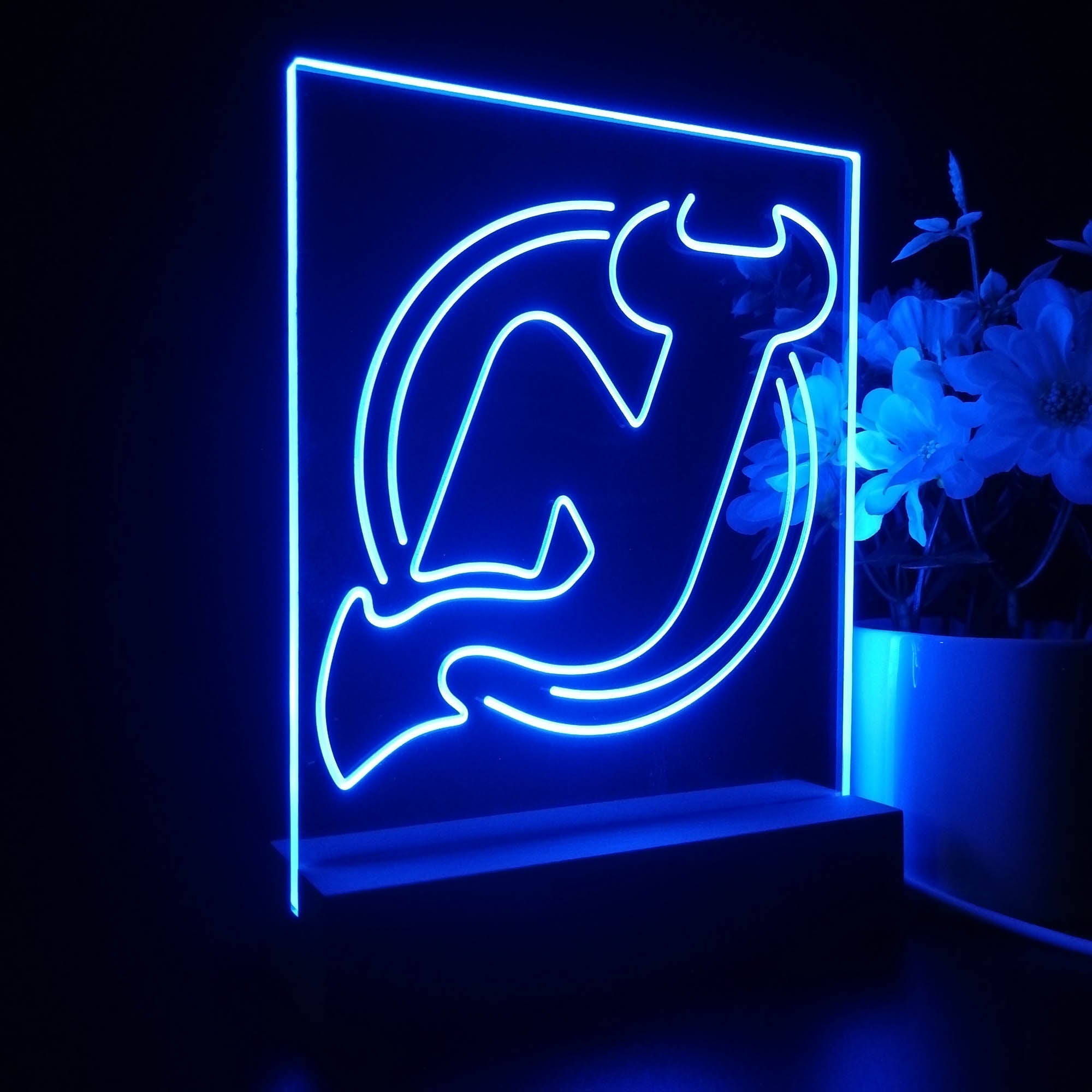 New Jersey Devils 3D Illusion Night Light Desk Lamp