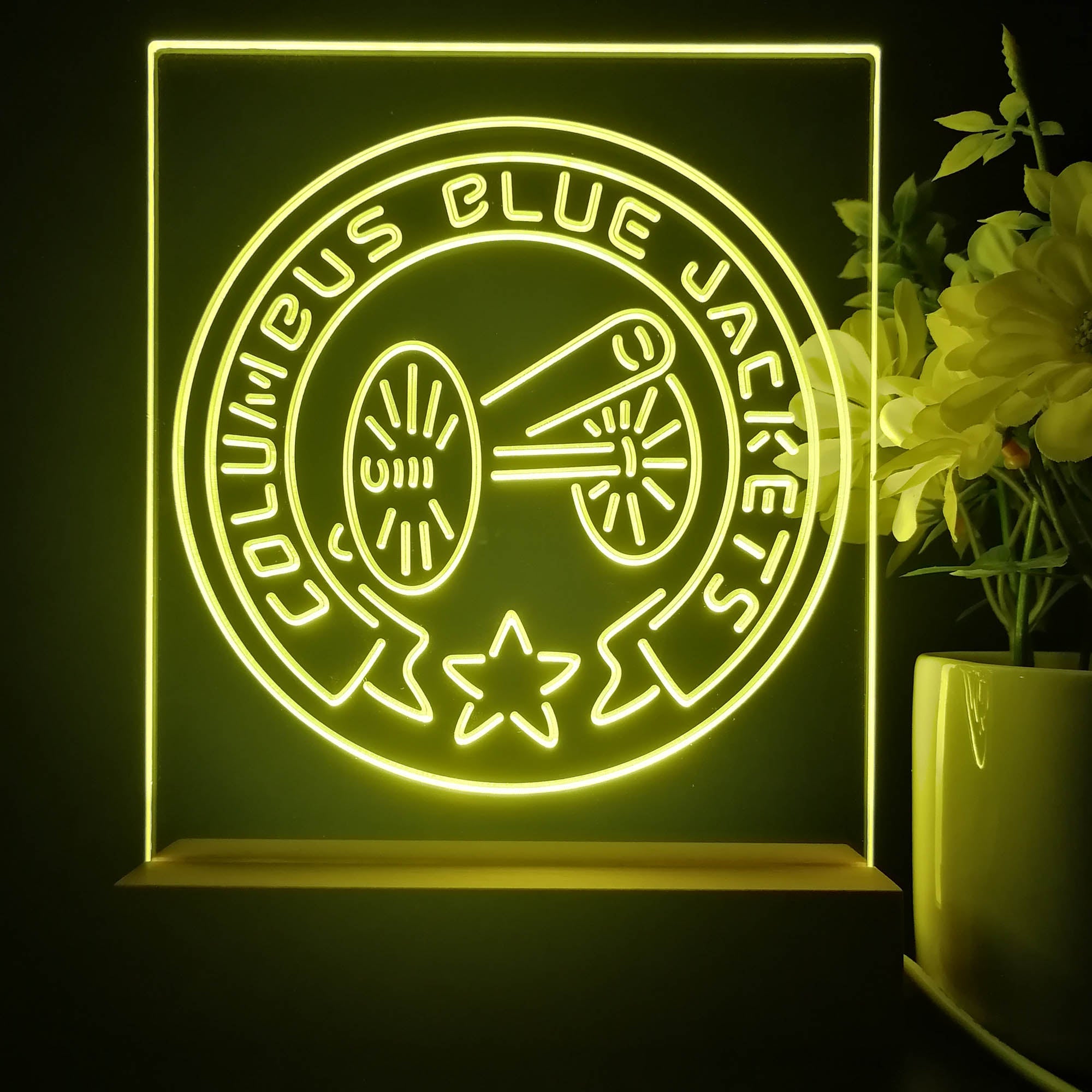 Columbus Blue Jackets 3D Illusion Night Light Desk Lamp