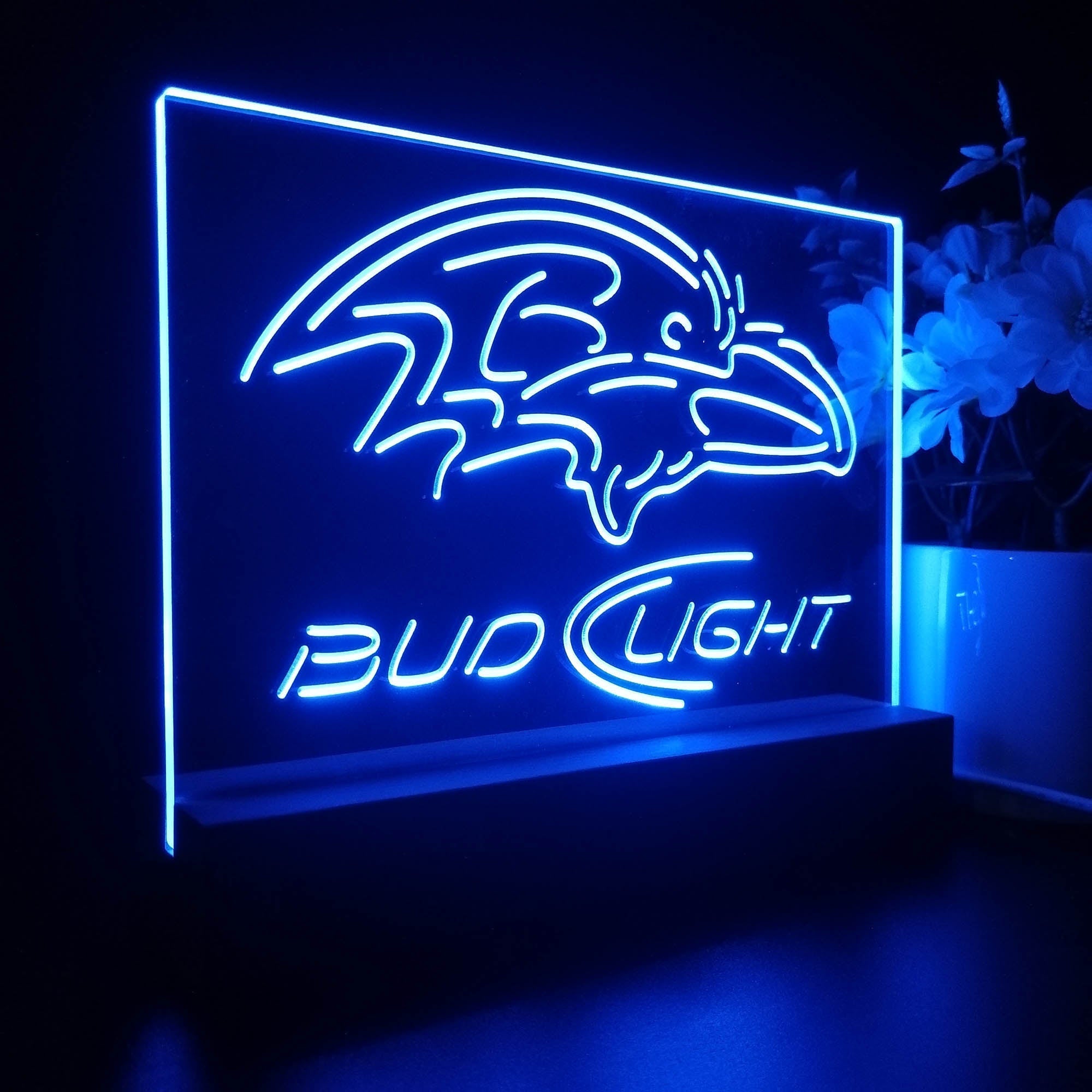 Bud Light Baltimore Ravens Night Light Pub Bar Lamp