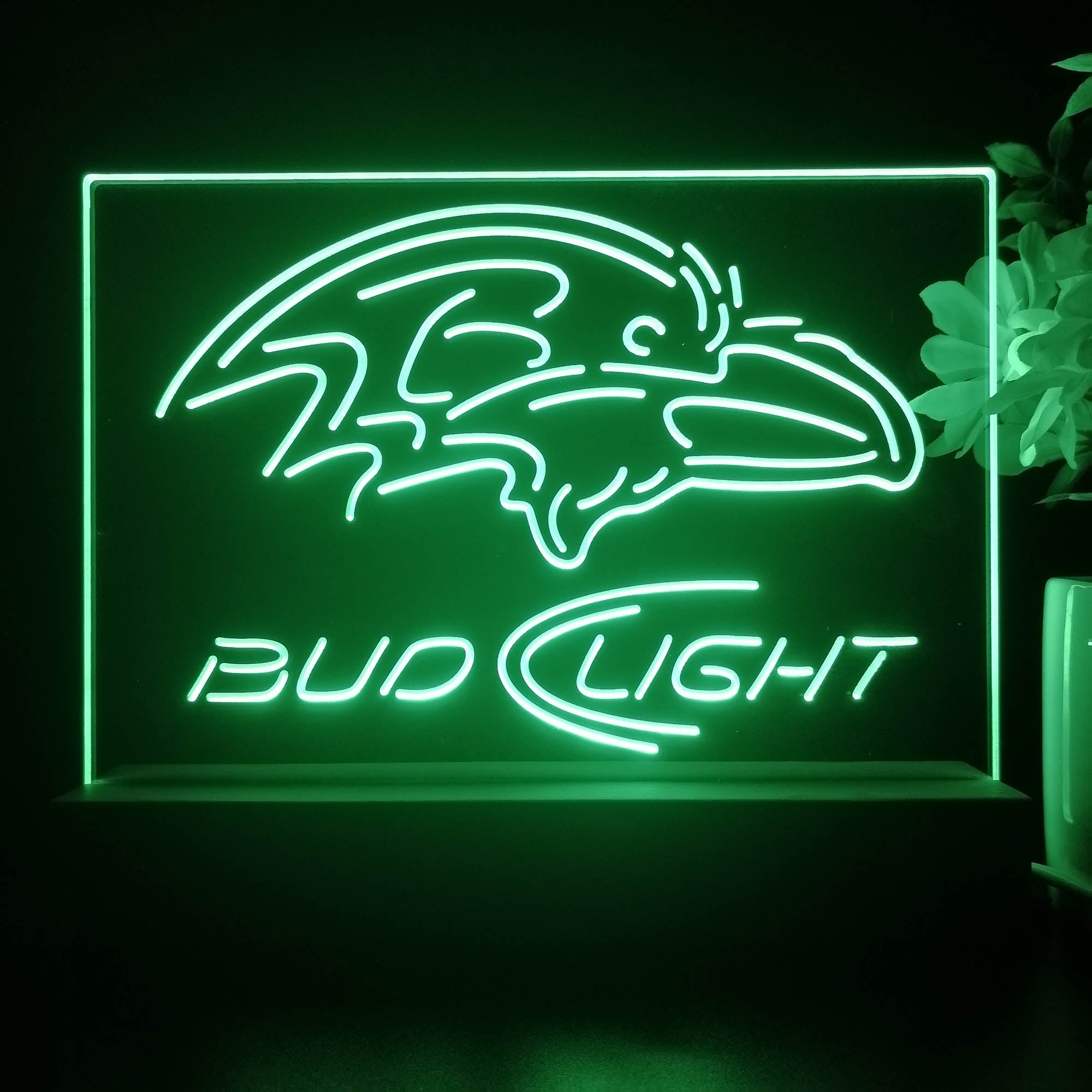 Bud Light Baltimore Ravens Night Light Pub Bar Lamp