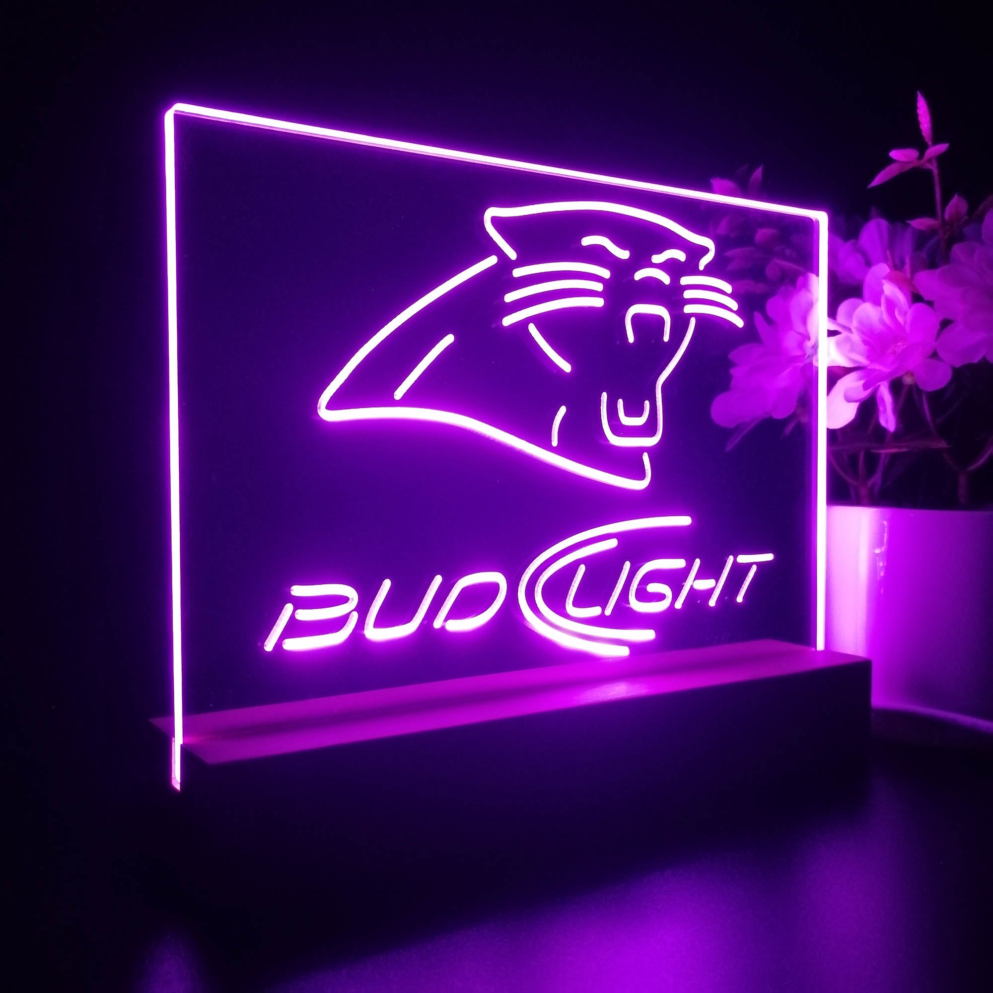 Bud Light Carolina Panthers Night Light Pub Bar Lamp