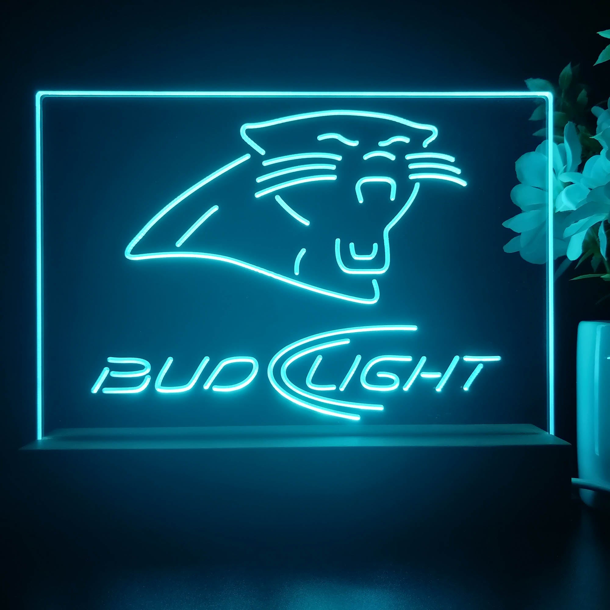 Bud Light Carolina Panthers Night Light Pub Bar Lamp