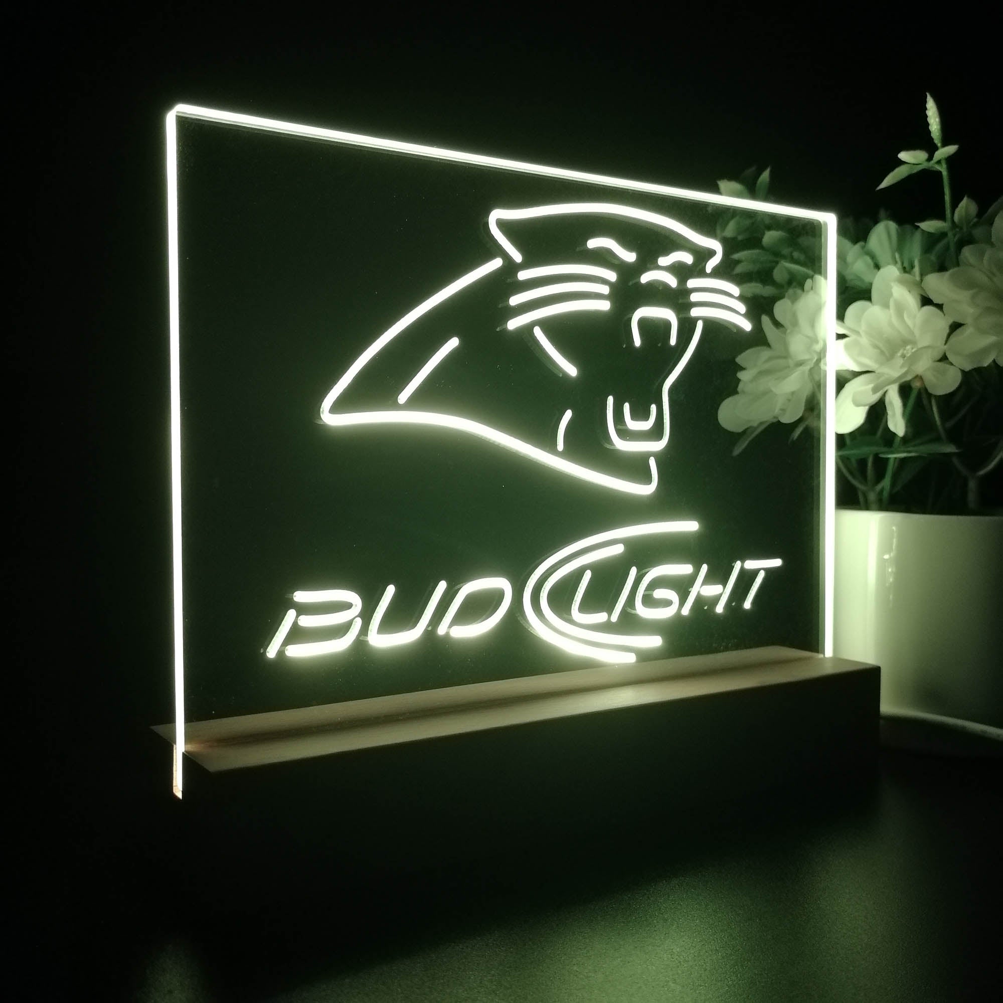 Bud Light Carolina Panthers Night Light Pub Bar Lamp